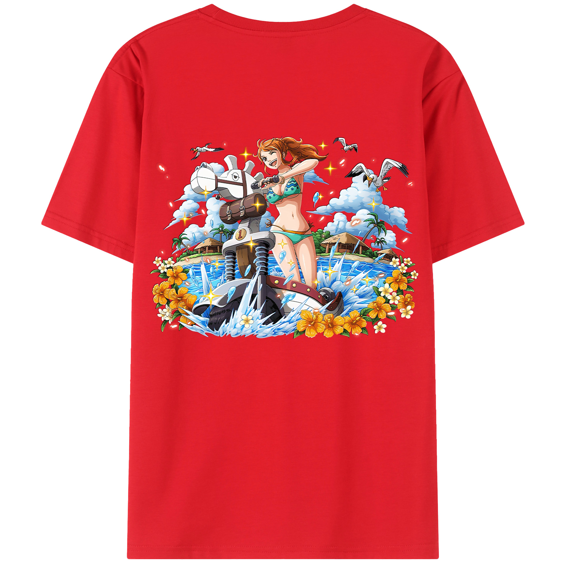 ワンピース ナミ ONE PIECE Nami 綿100％半袖Tシャツ（背面プリント）