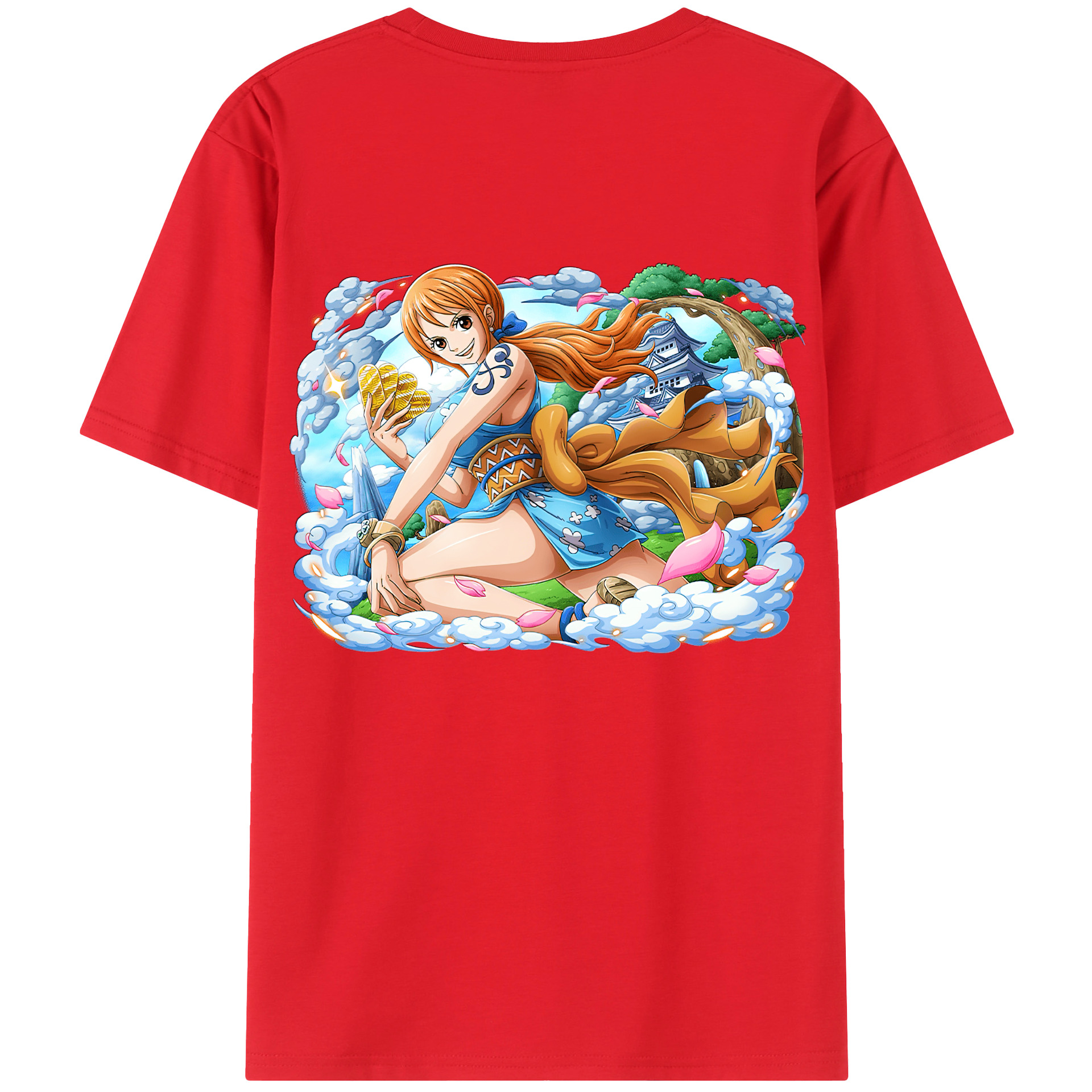 ワンピース ナミ ONE PIECE Nami 綿100％半袖Tシャツ（背面プリント）