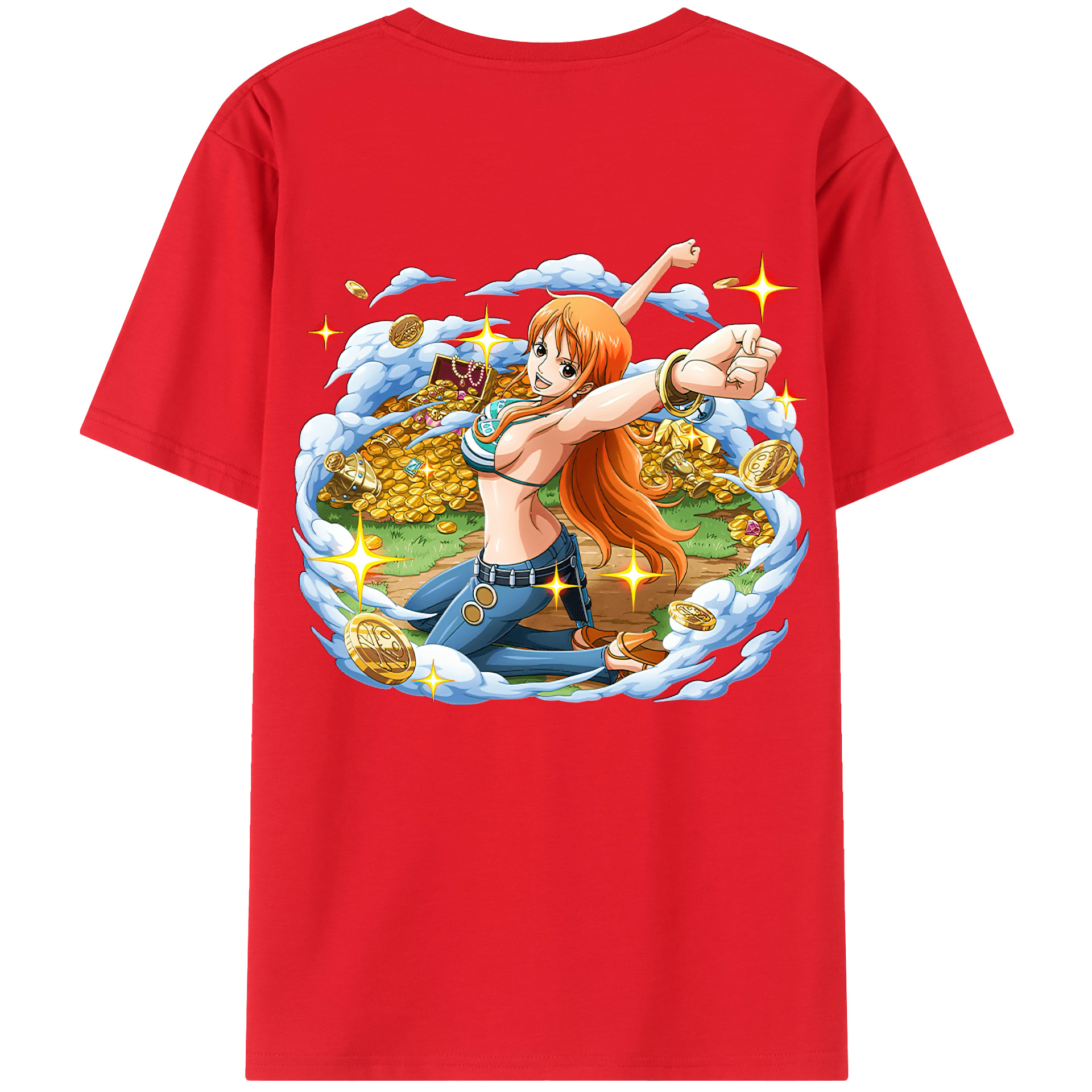 ワンピース ナミ ONE PIECE Nami 綿100％半袖Tシャツ（背面プリント）