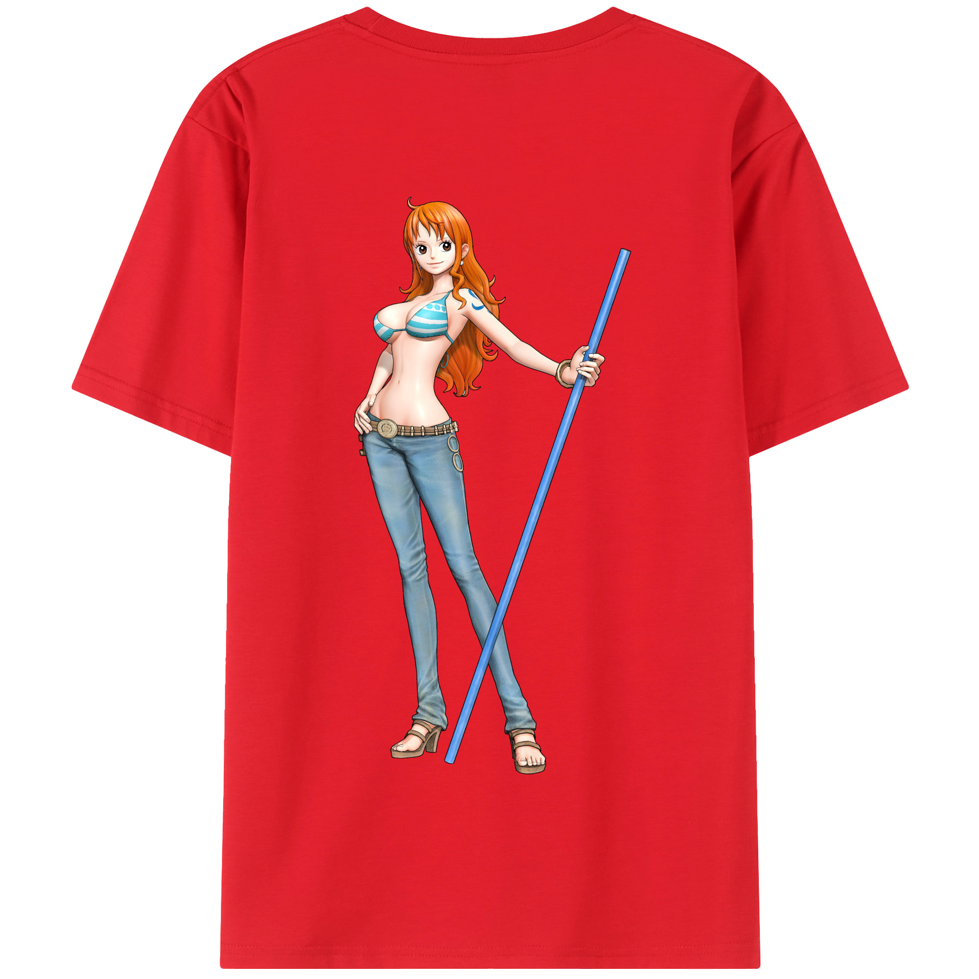 ワンピース ナミ ONE PIECE Nami 綿100％半袖Tシャツ（背面プリント）