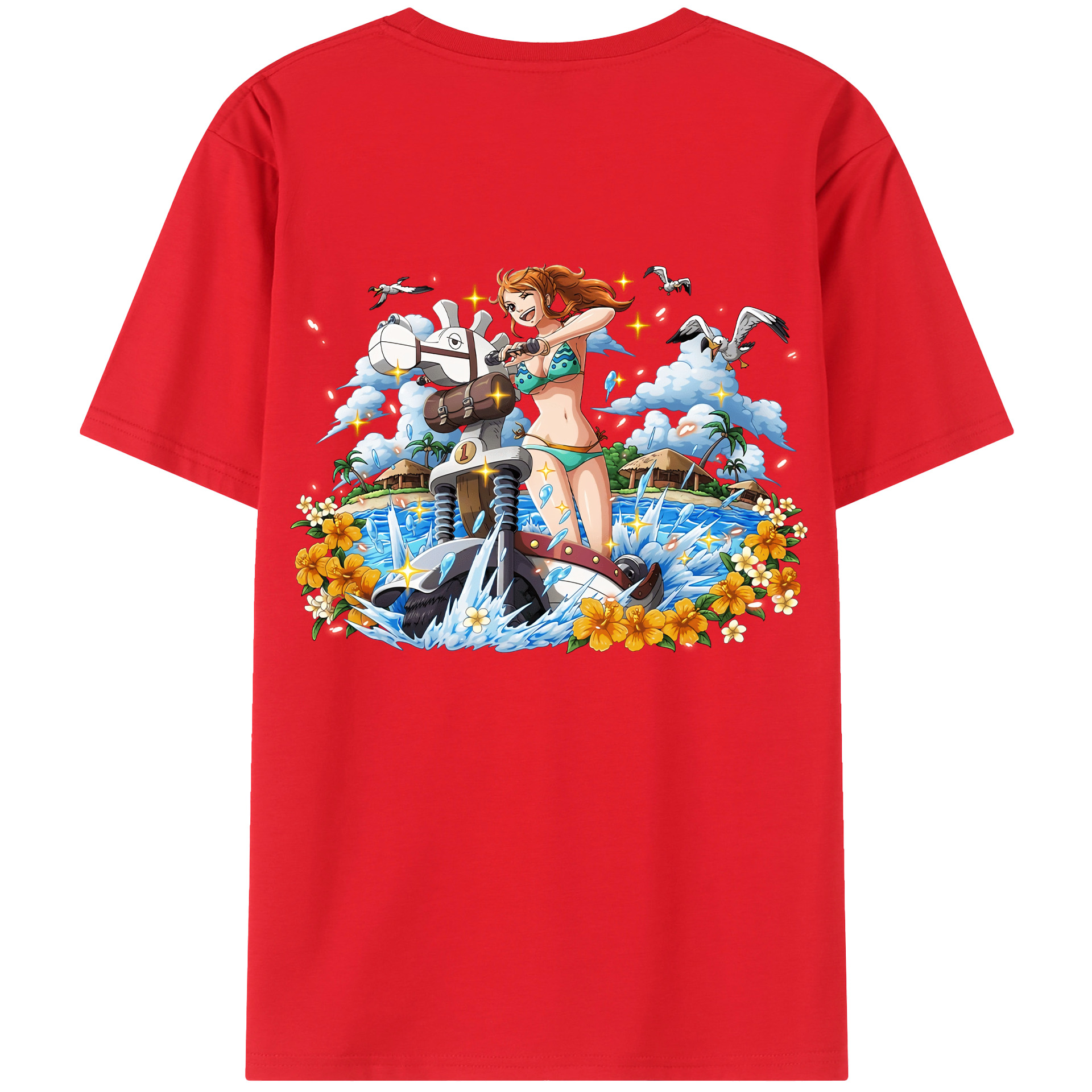ワンピース ナミ ONE PIECE Nami 綿100％半袖Tシャツ（背面プリント）