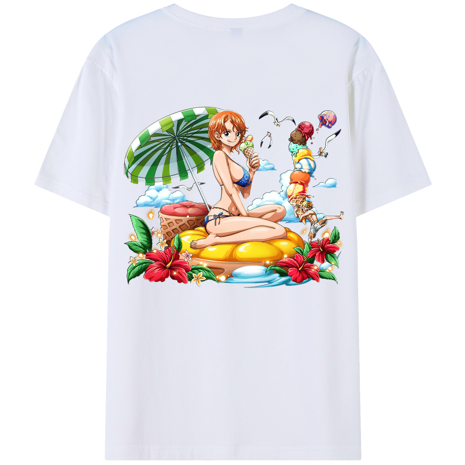 ワンピース ナミ ONE PIECE Nami 綿100％半袖Tシャツ（背面プリント）