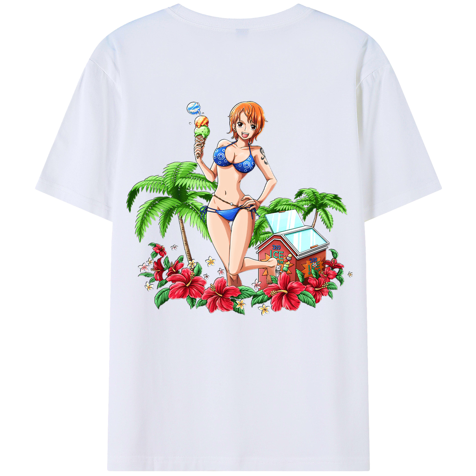 ワンピース ナミ ONE PIECE Nami 綿100％半袖Tシャツ（背面プリント）