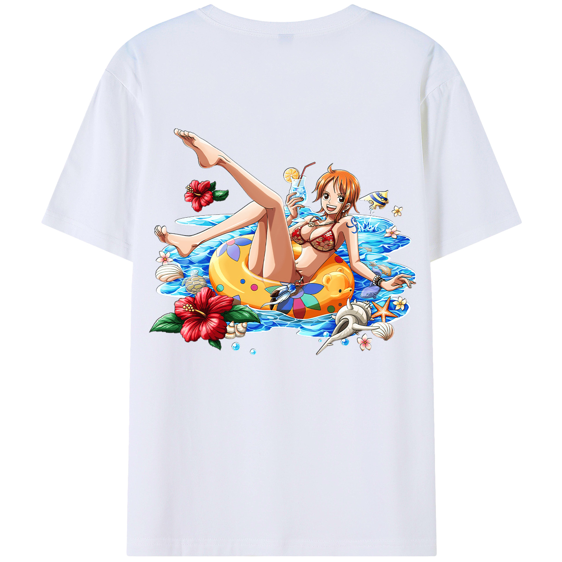 ワンピース ナミ ONE PIECE Nami 綿100％半袖Tシャツ（背面プリント）
