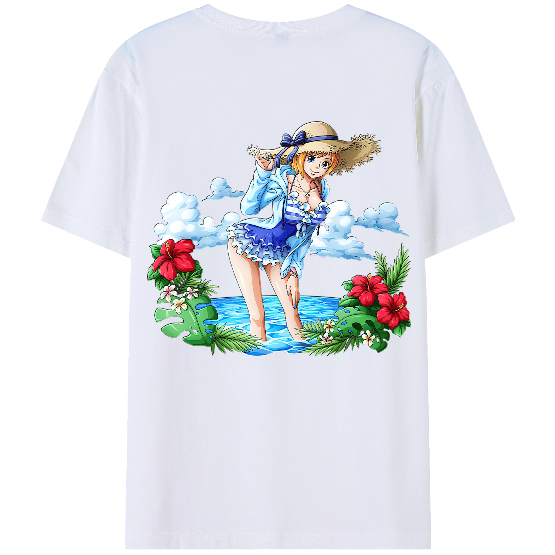 ワンピース ナミ ONE PIECE Nami 綿100％半袖Tシャツ（背面プリント）