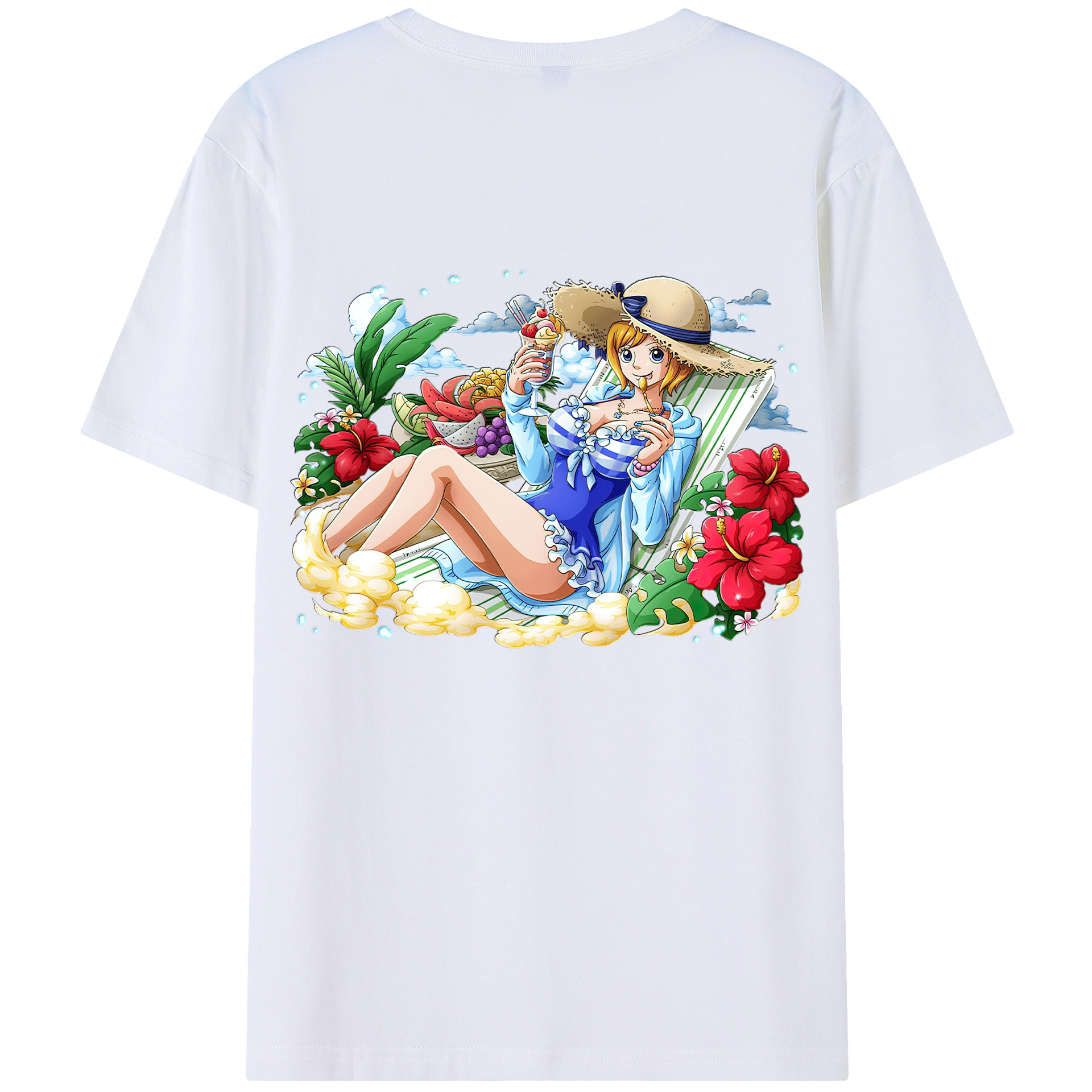 ワンピース ナミ ONE PIECE Nami 綿100％半袖Tシャツ（背面プリント）