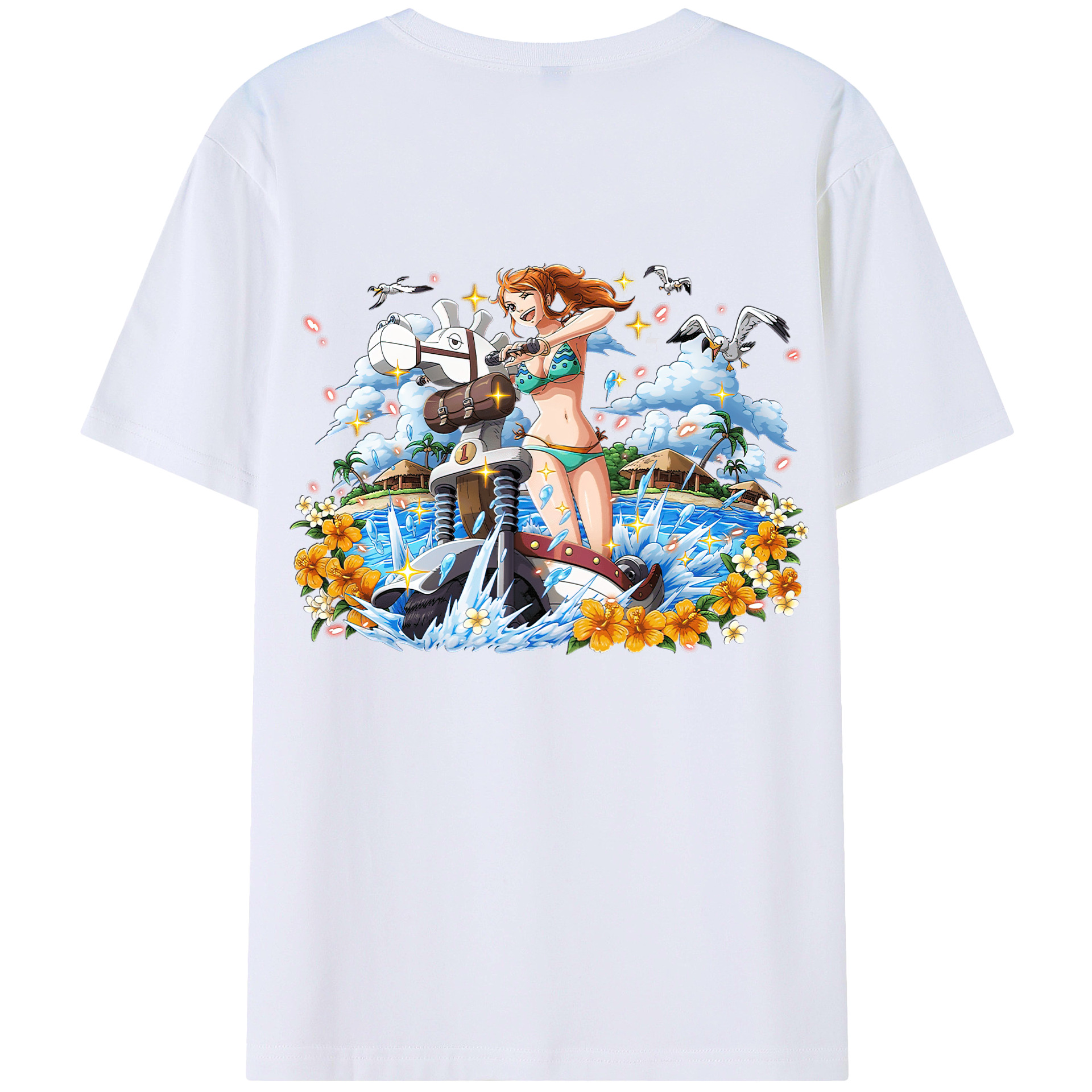 ワンピース ナミ ONE PIECE Nami 綿100％半袖Tシャツ（背面プリント）