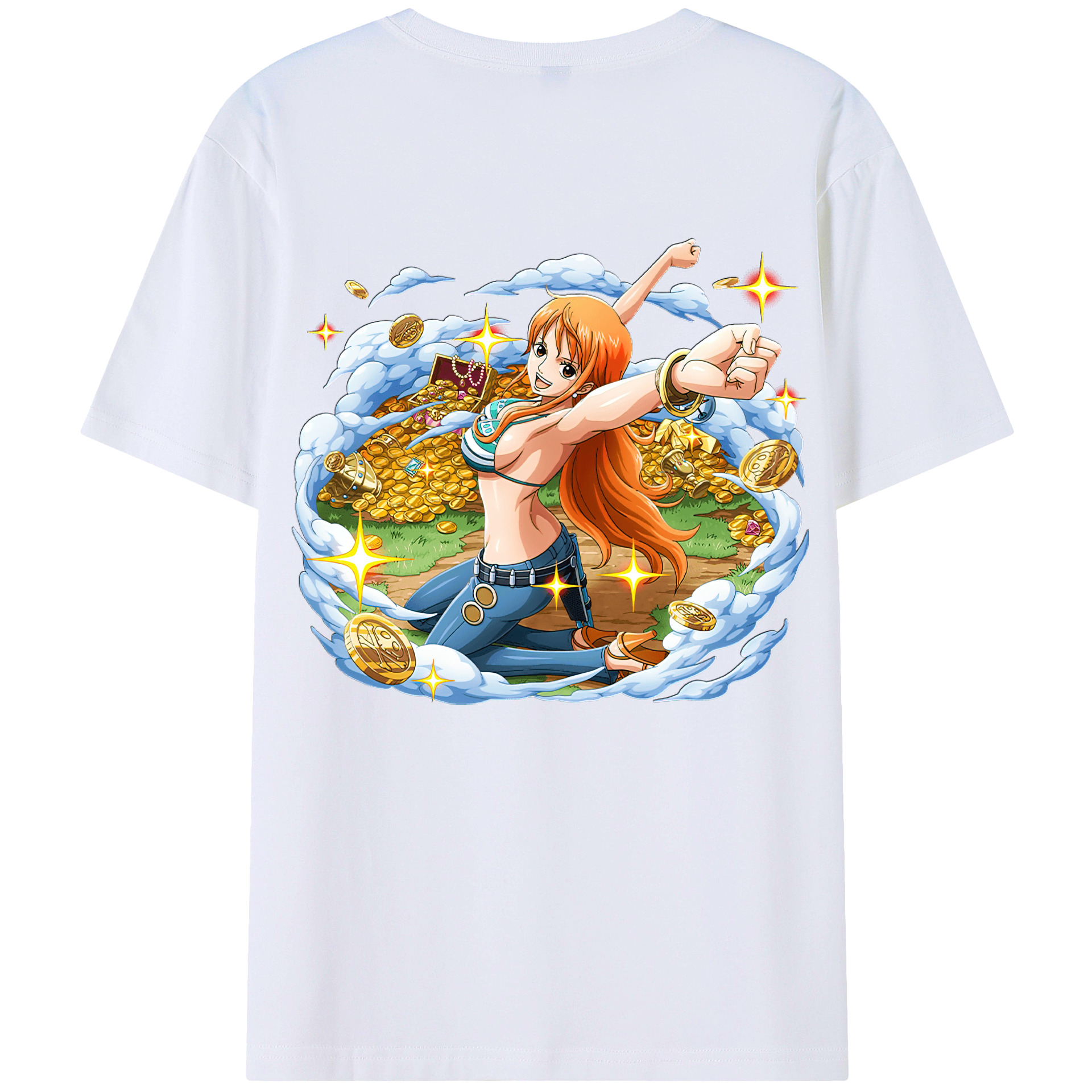 ワンピース ナミ ONE PIECE Nami 綿100％半袖Tシャツ（背面プリント）