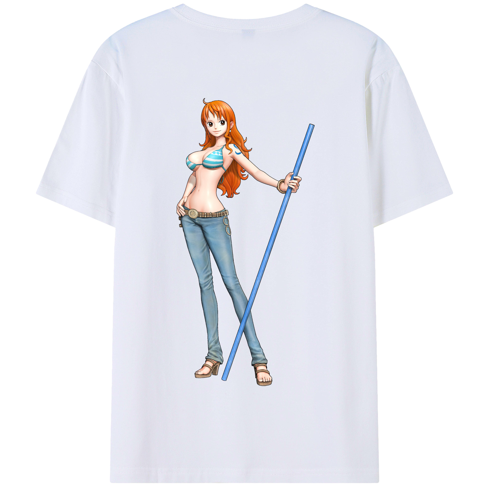 ワンピース ナミ ONE PIECE Nami 綿100％半袖Tシャツ（背面プリント）