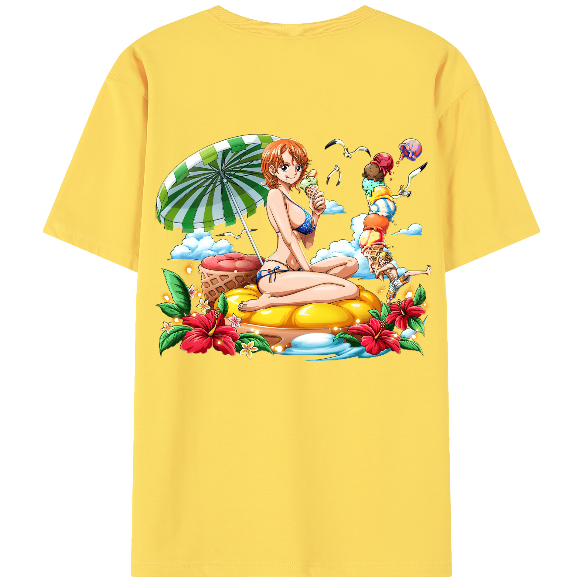 ワンピース ナミ ONE PIECE Nami 綿100％半袖Tシャツ（背面プリント）