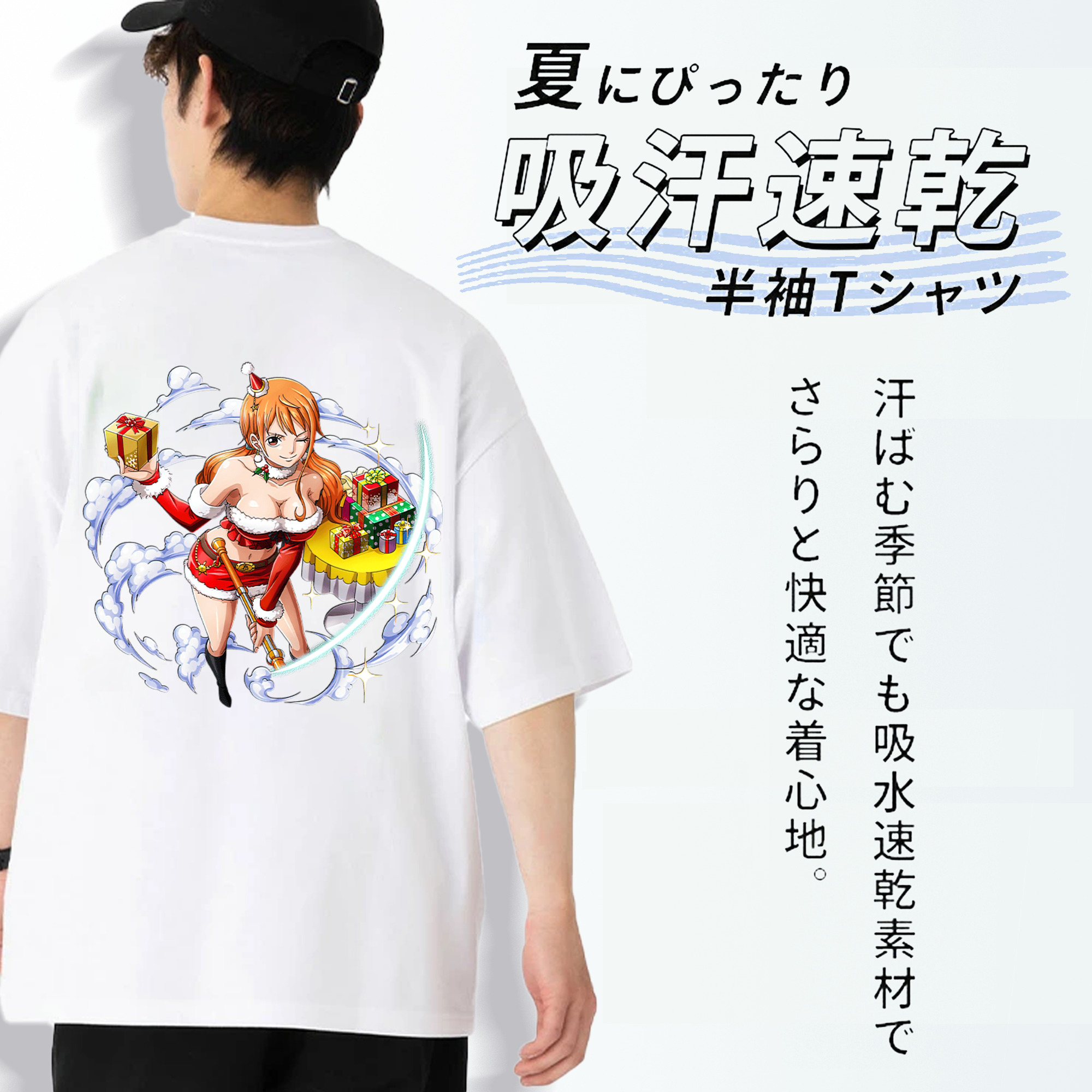 ワンピース ナミ ONE PIECE Nami 綿100％半袖Tシャツ（背面プリント）