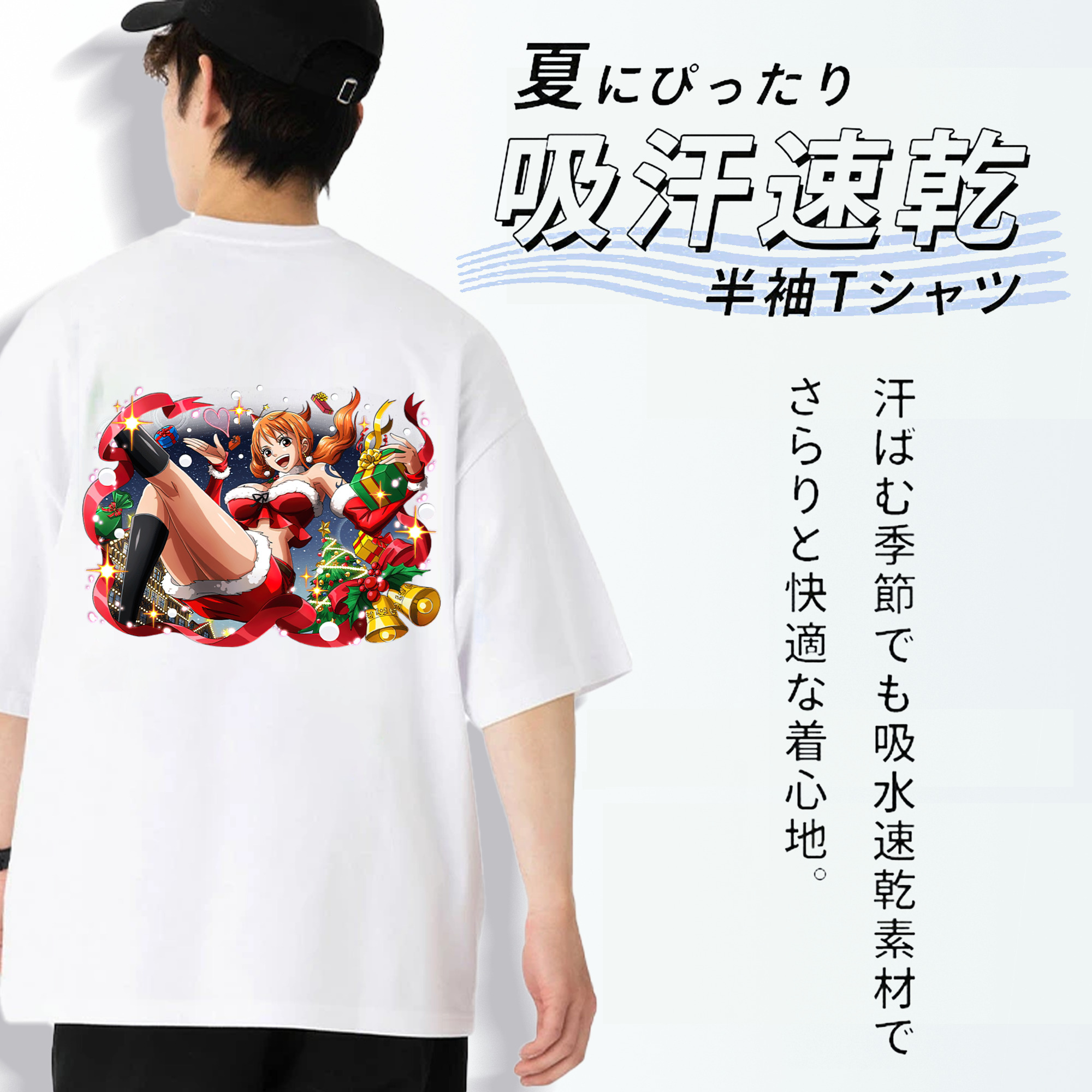 ワンピース ナミ ONE PIECE Nami 綿100％半袖Tシャツ（背面プリント）