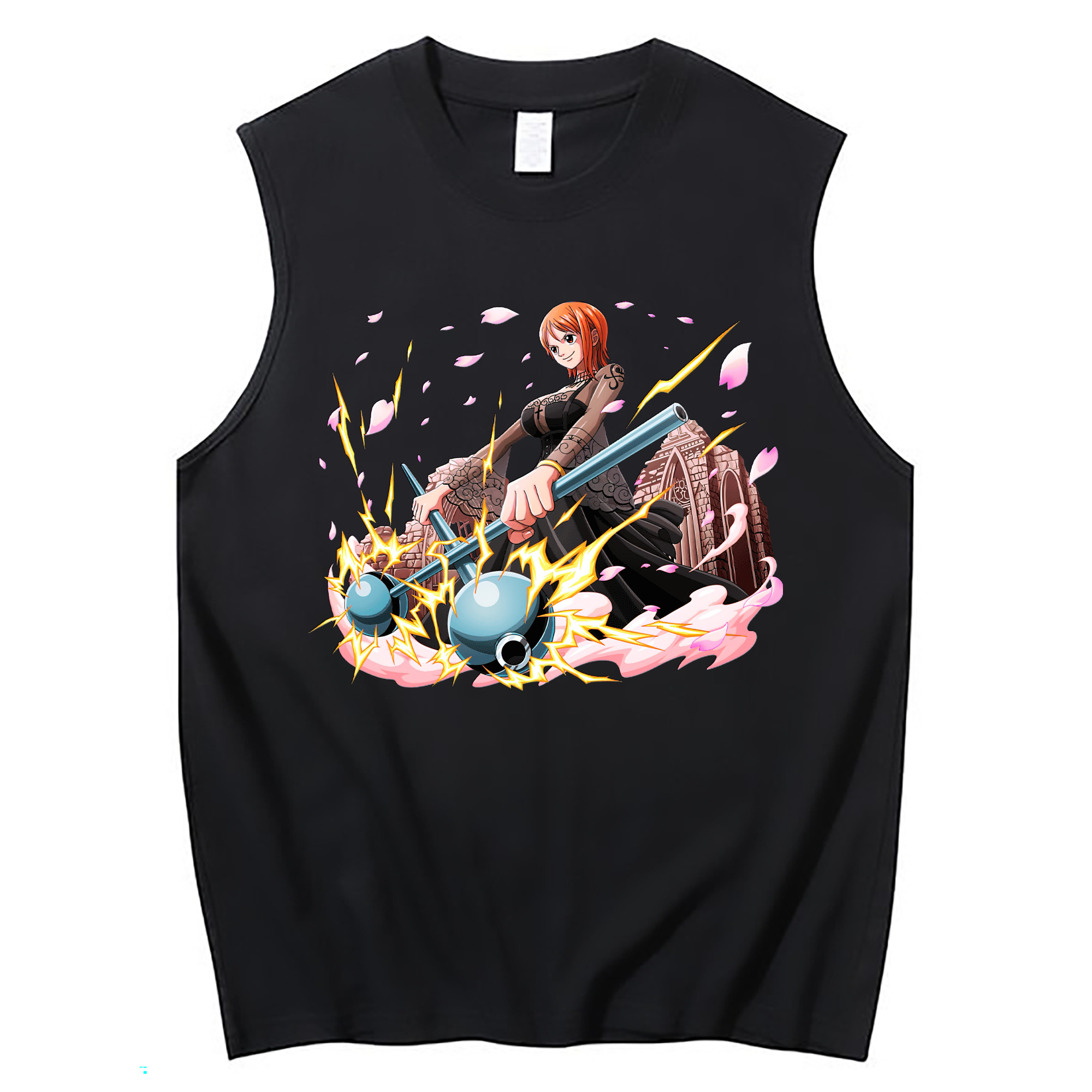 （画像用） ワンピース ナミ ONE PIECE Nami コットン100％タンクトップ（フロントプリント）