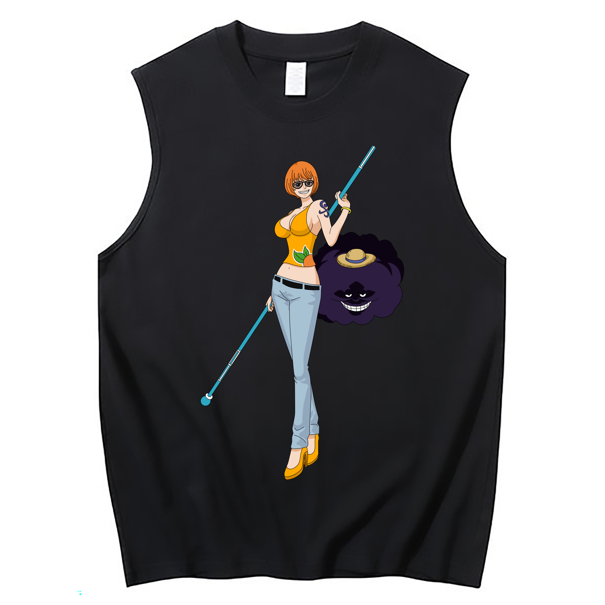 （画像用） ワンピース ナミ ONE PIECE Nami コットン100％タンクトップ（フロントプリント）