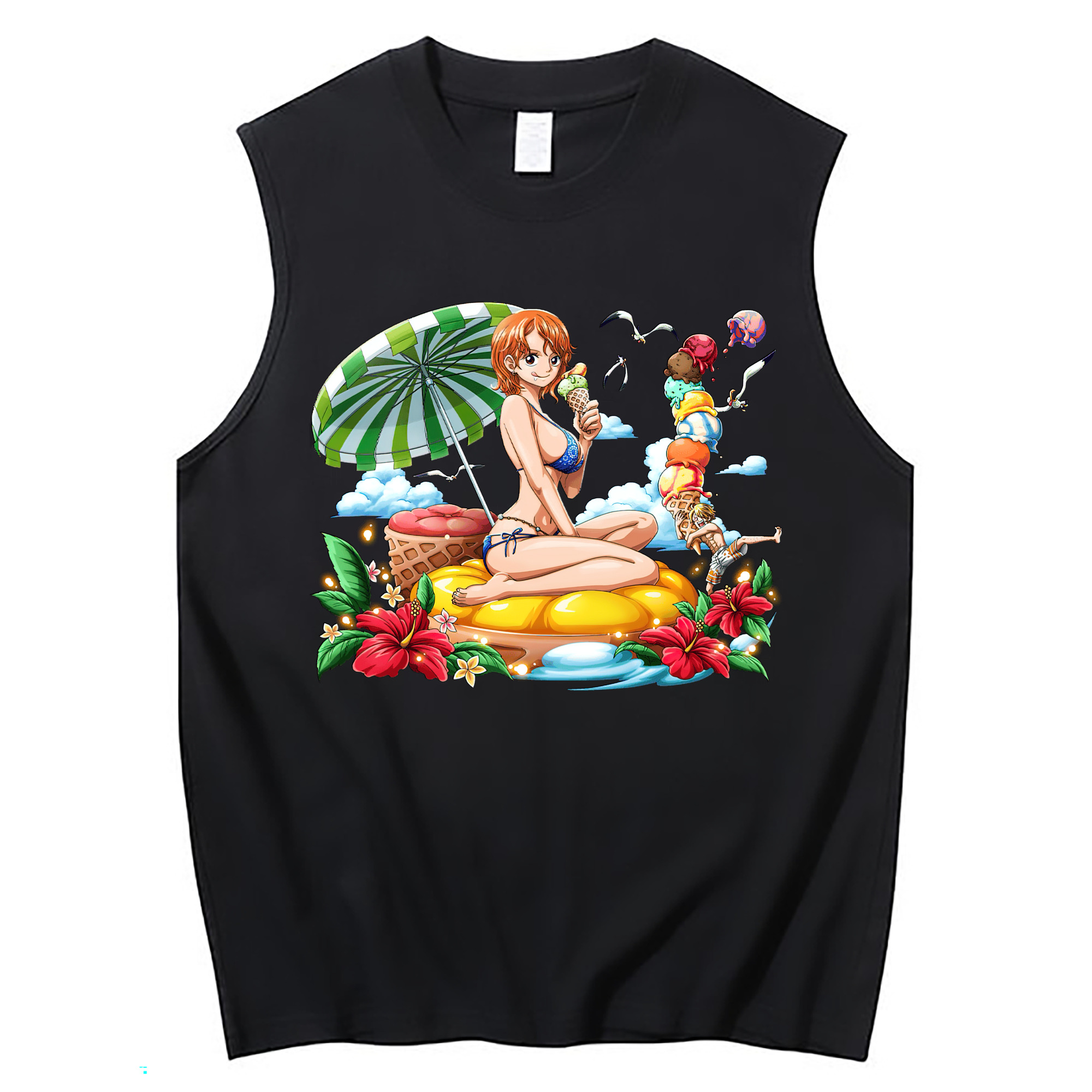 ワンピース ナミ ONE PIECE Nami コットン100％タンクトップ（フロントプリント）