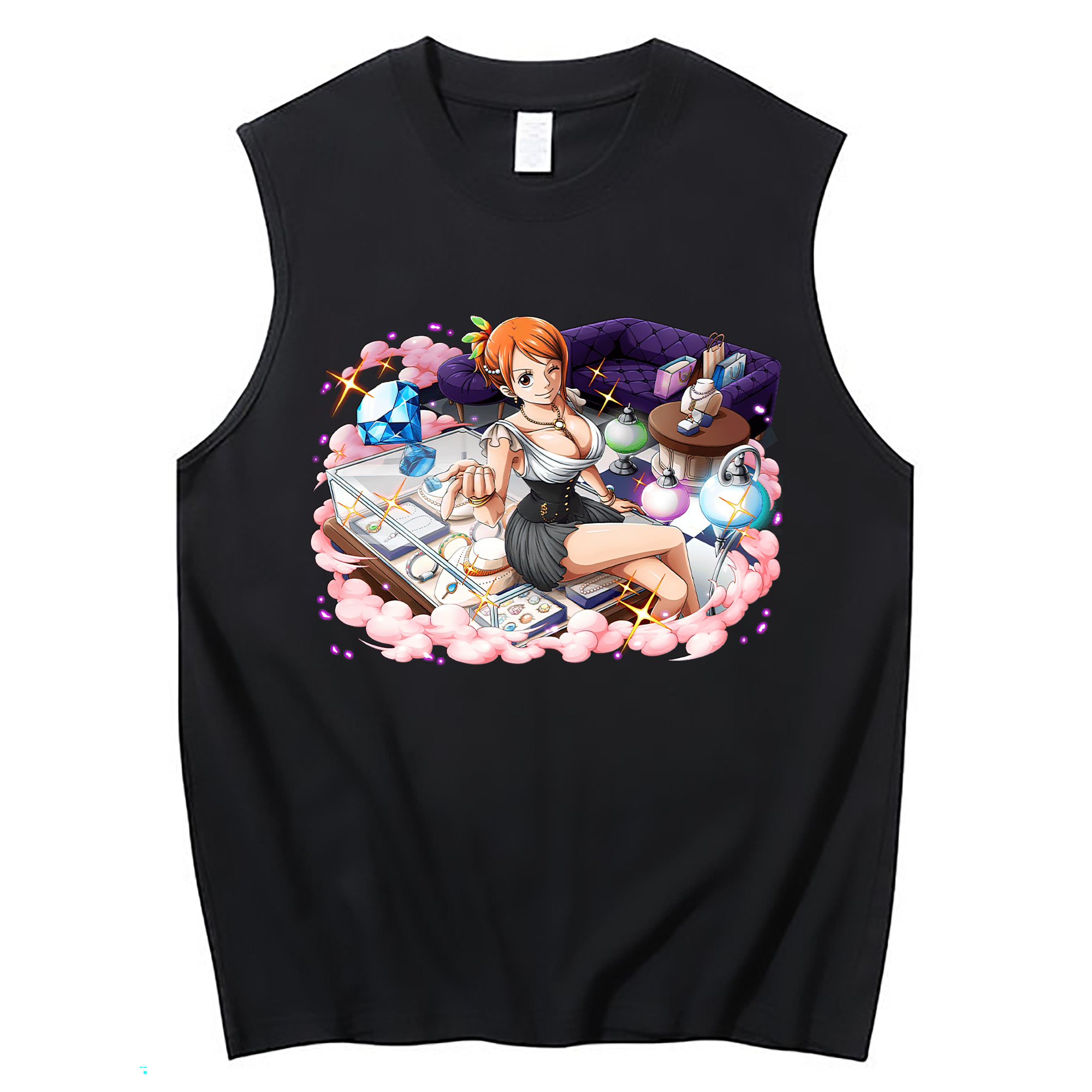 ワンピース ナミ ONE PIECE Nami コットン100％タンクトップ（フロントプリント）