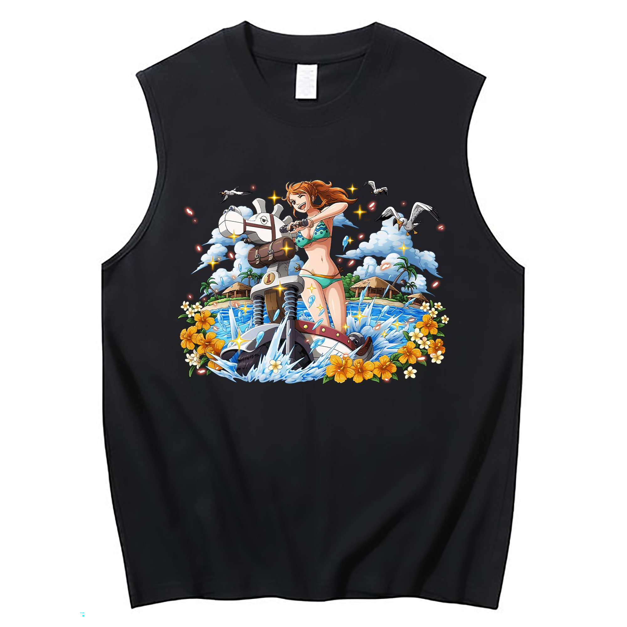 ワンピース ナミ ONE PIECE Nami コットン100％タンクトップ（フロントプリント）