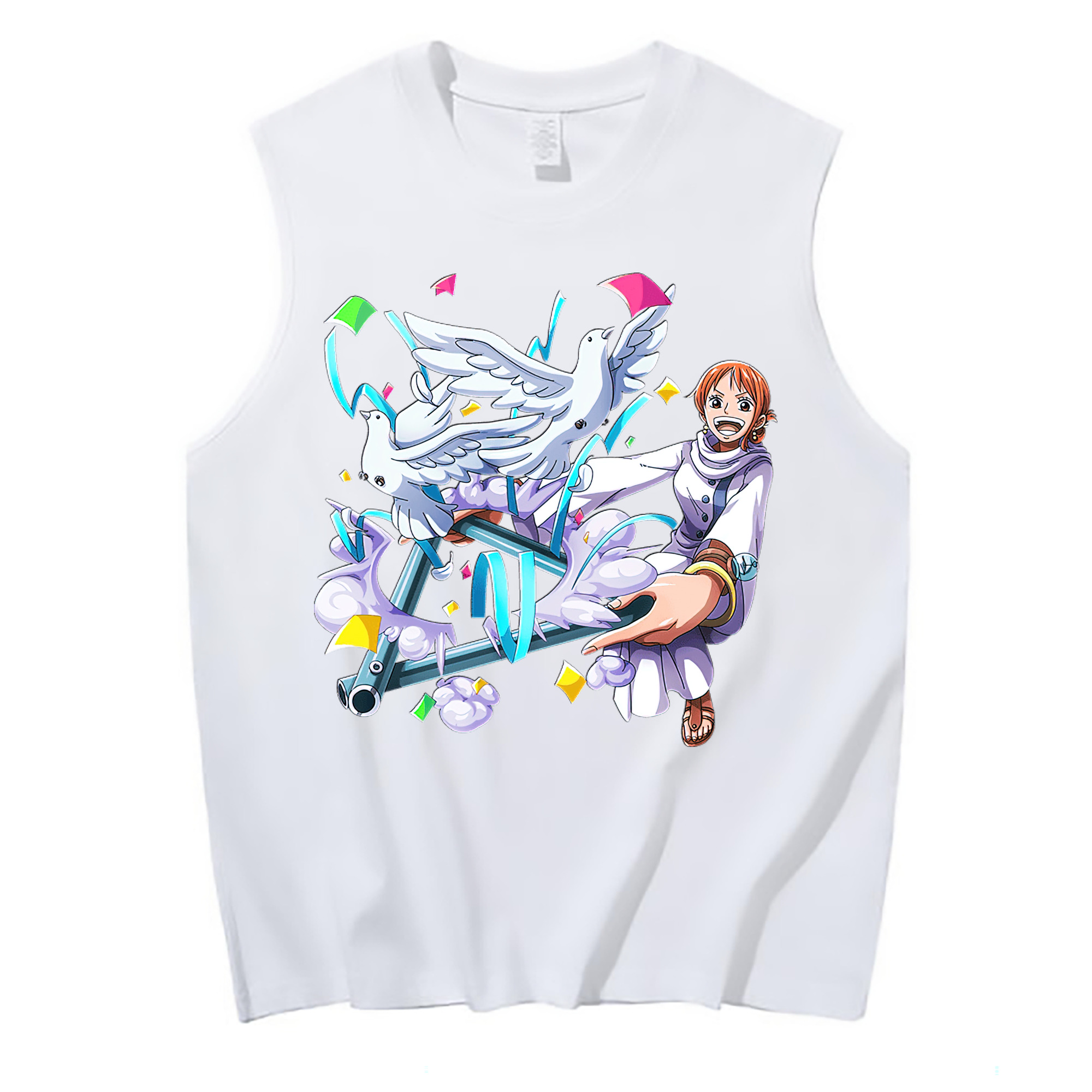 ワンピース ナミ ONE PIECE Nami コットン100％タンクトップ（フロントプリント）