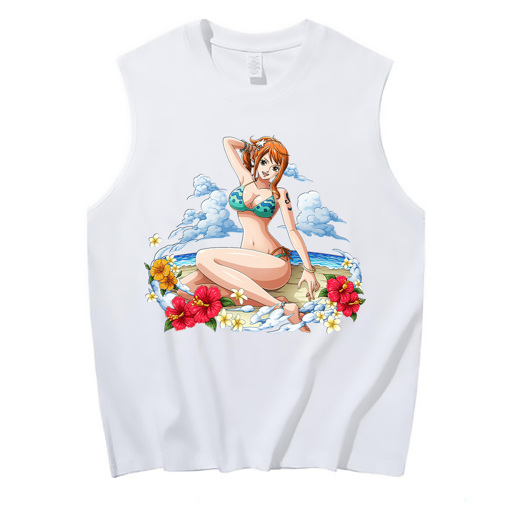 ワンピース ナミ ONE PIECE Nami コットン100％タンクトップ（フロントプリント）