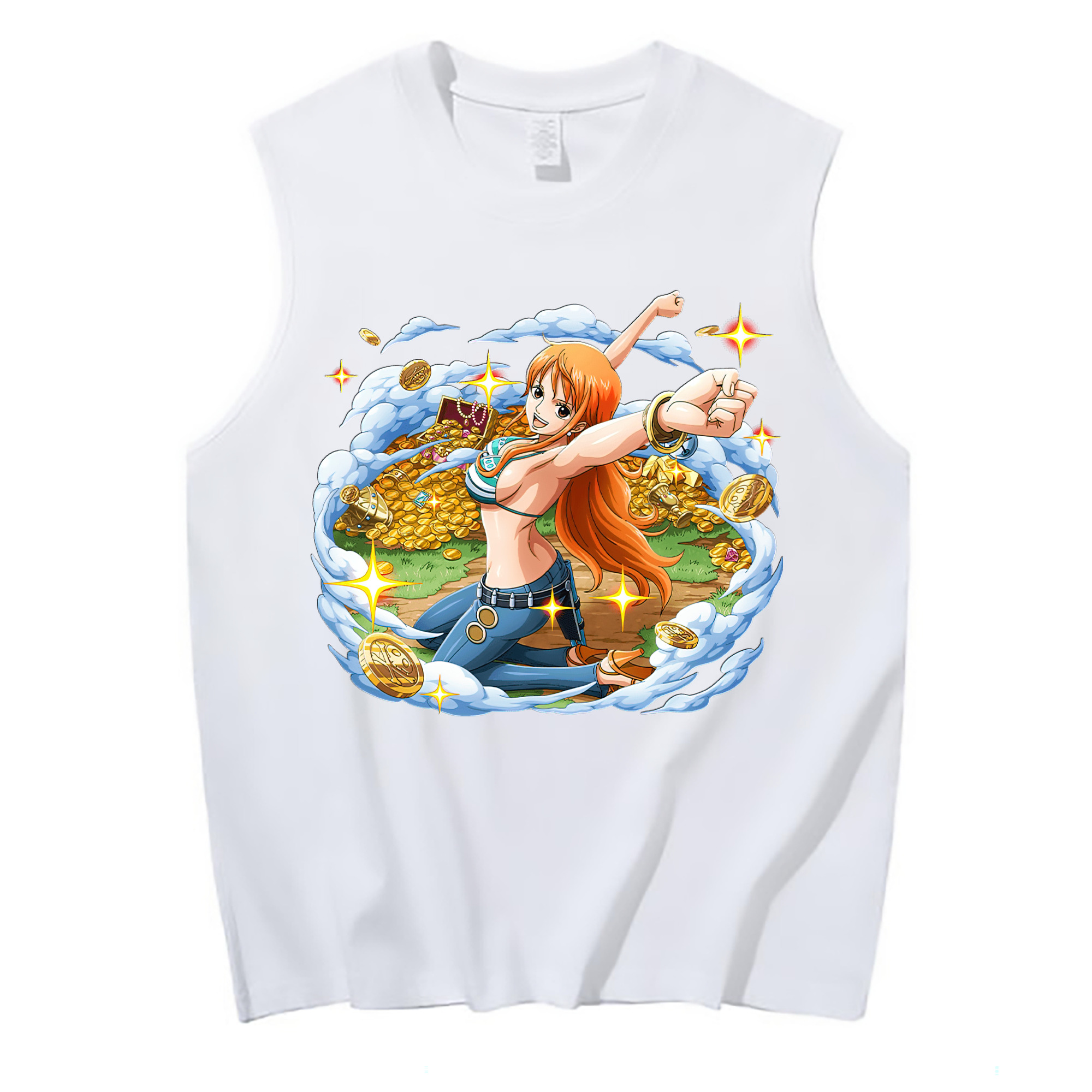 ワンピース ナミ ONE PIECE Nami コットン100％タンクトップ（フロントプリント）