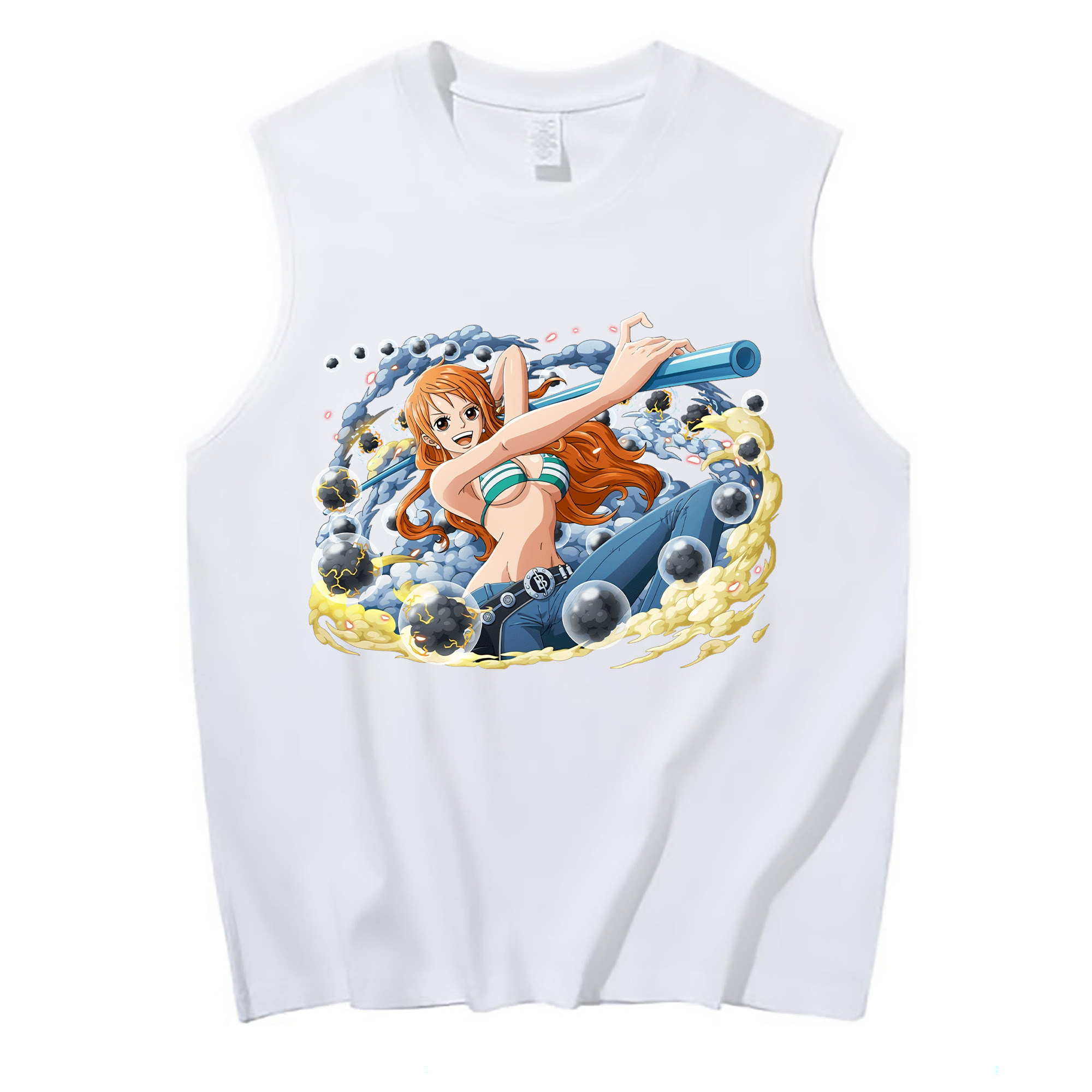 ワンピース ナミ ONE PIECE Nami コットン100％タンクトップ（フロントプリント）