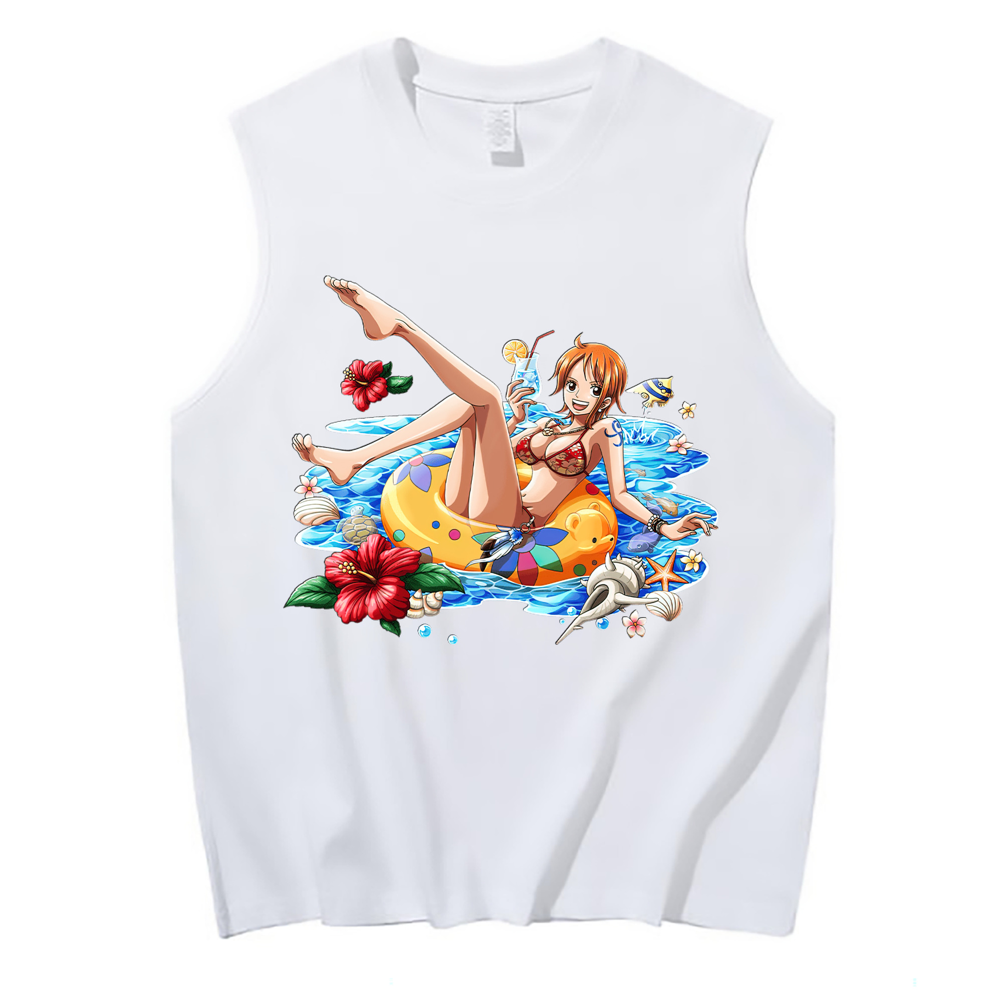 ワンピース ナミ ONE PIECE Nami コットン100％タンクトップ（フロントプリント）