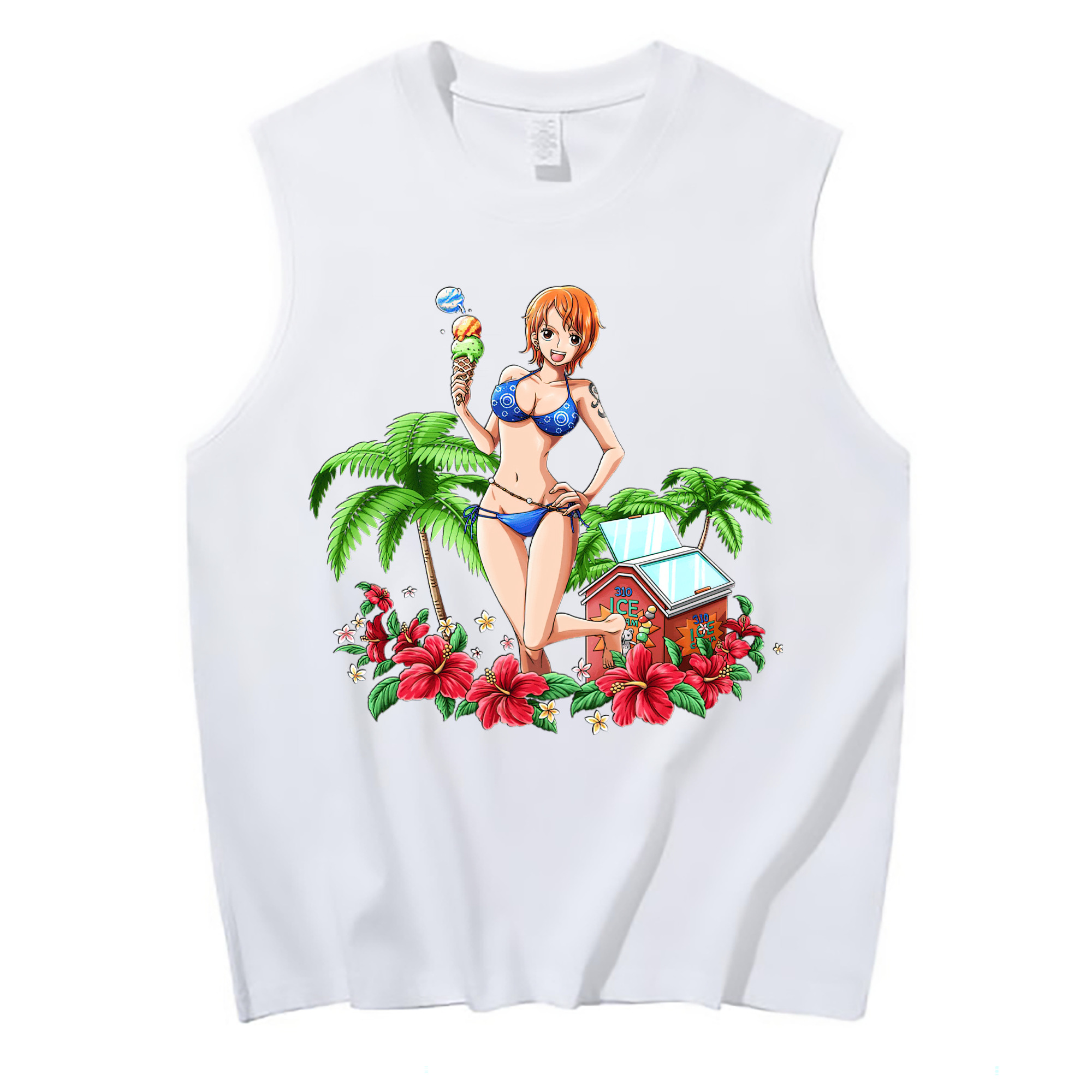 ワンピース ナミ ONE PIECE Nami コットン100％タンクトップ（フロントプリント）