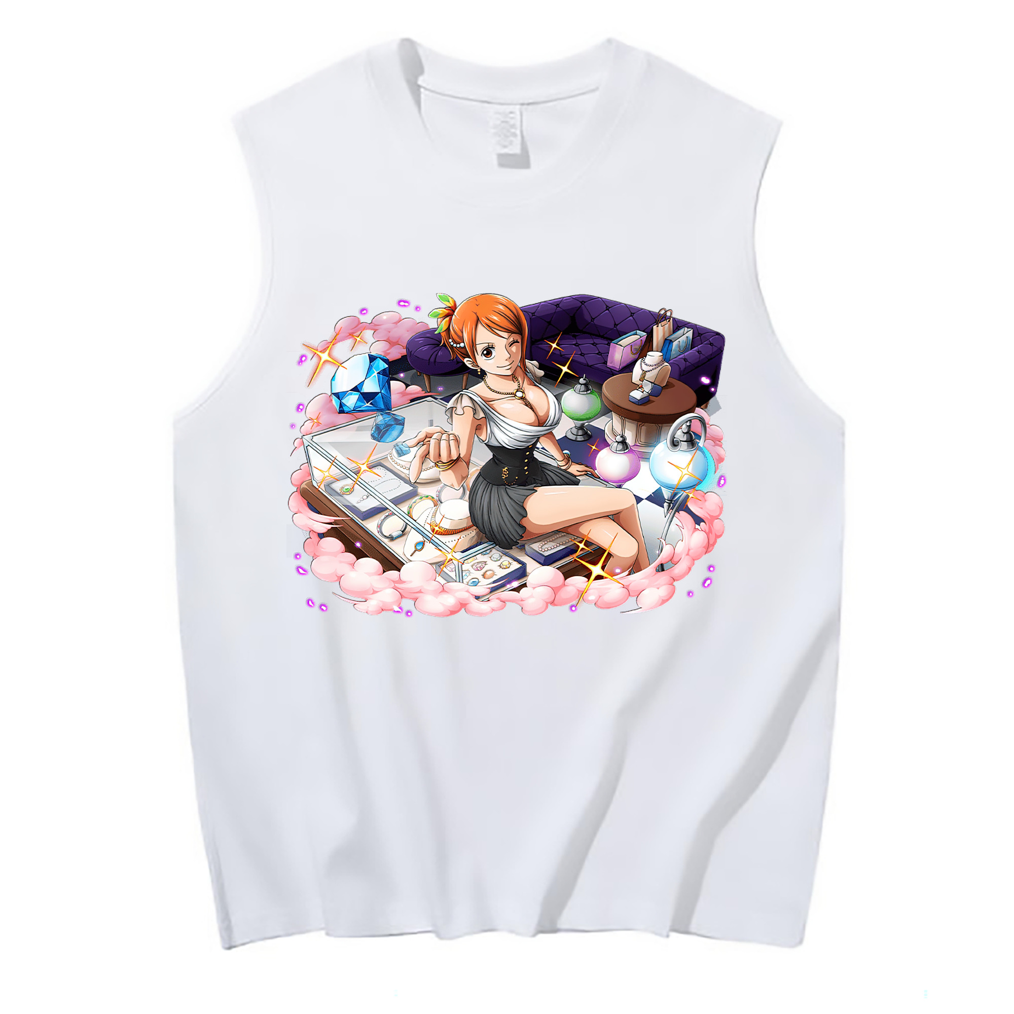 ワンピース ナミ ONE PIECE Nami コットン100％タンクトップ（フロントプリント）