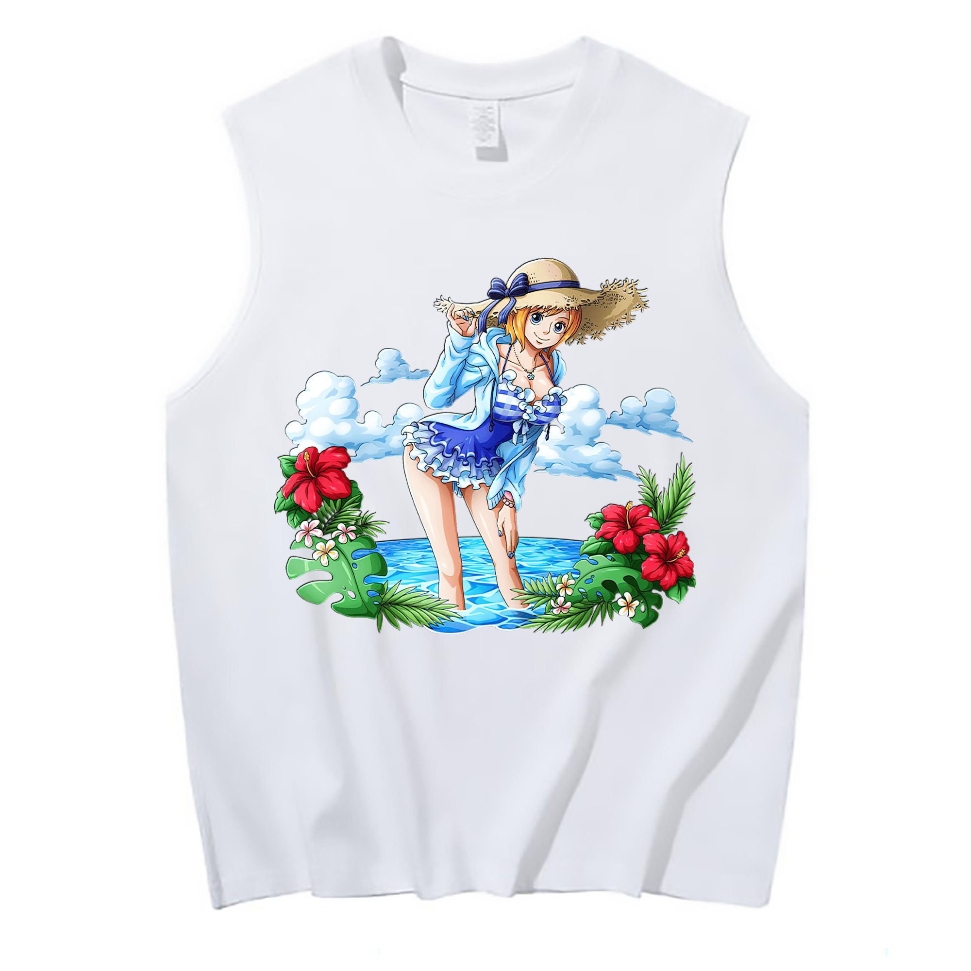ワンピース ナミ ONE PIECE Nami コットン100％タンクトップ（フロントプリント）