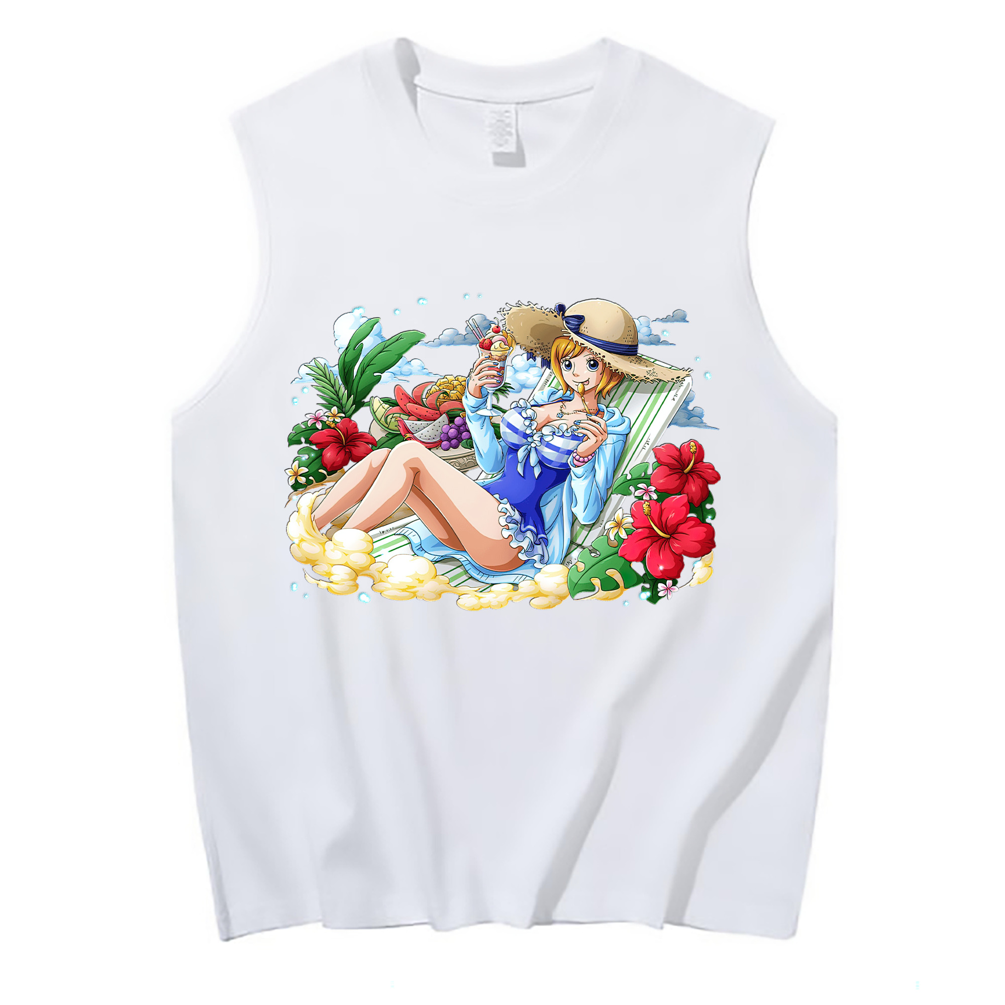 ワンピース ナミ ONE PIECE Nami コットン100％タンクトップ（フロントプリント）