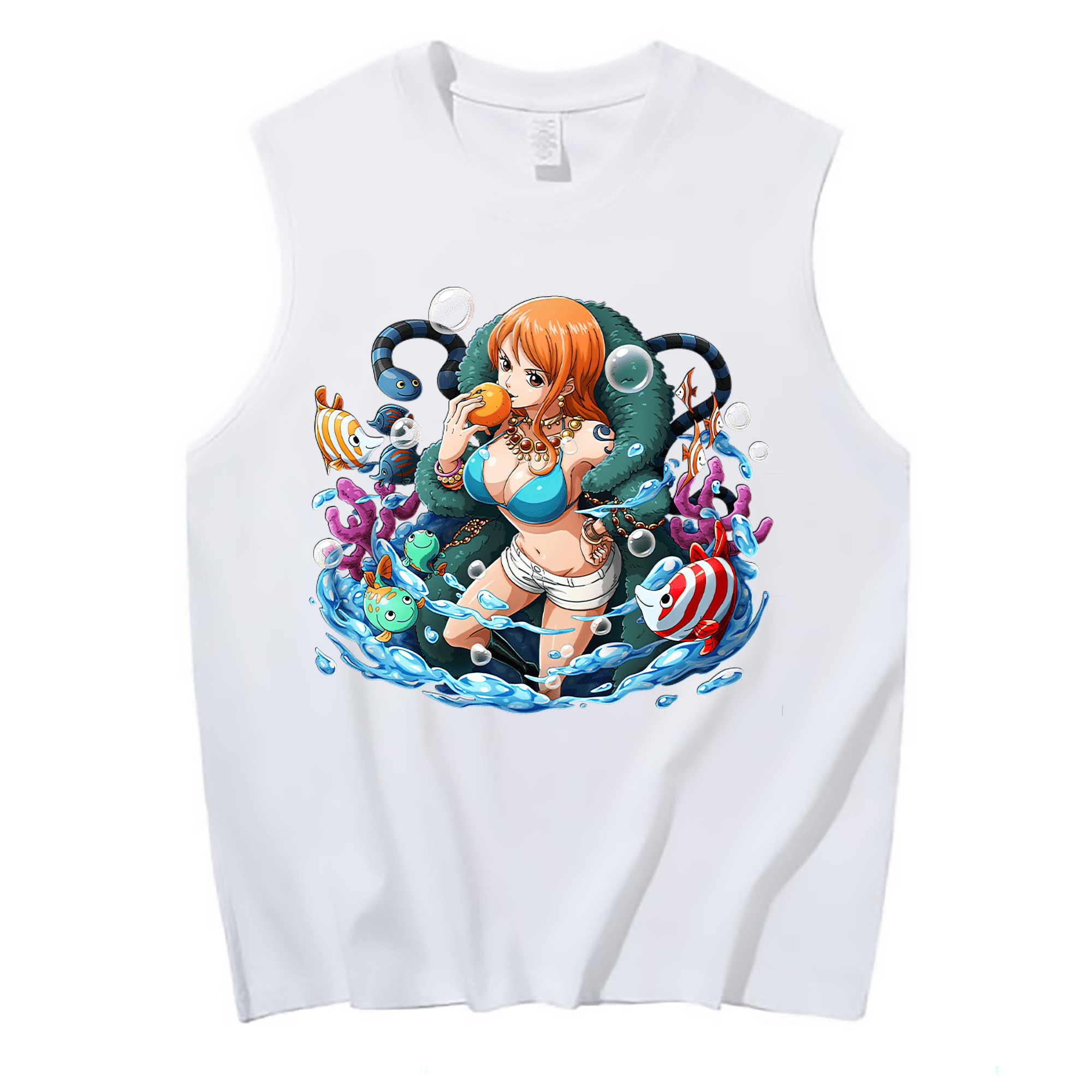 ワンピース ナミ ONE PIECE Nami コットン100％タンクトップ（フロントプリント）
