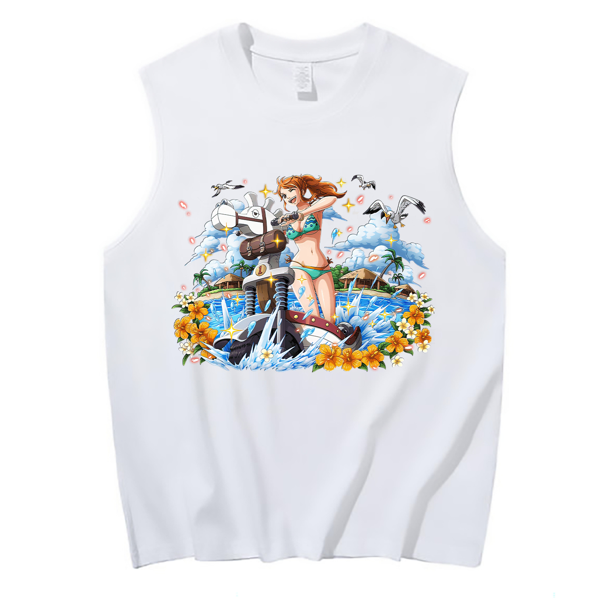 ワンピース ナミ ONE PIECE Nami コットン100％タンクトップ（フロントプリント）