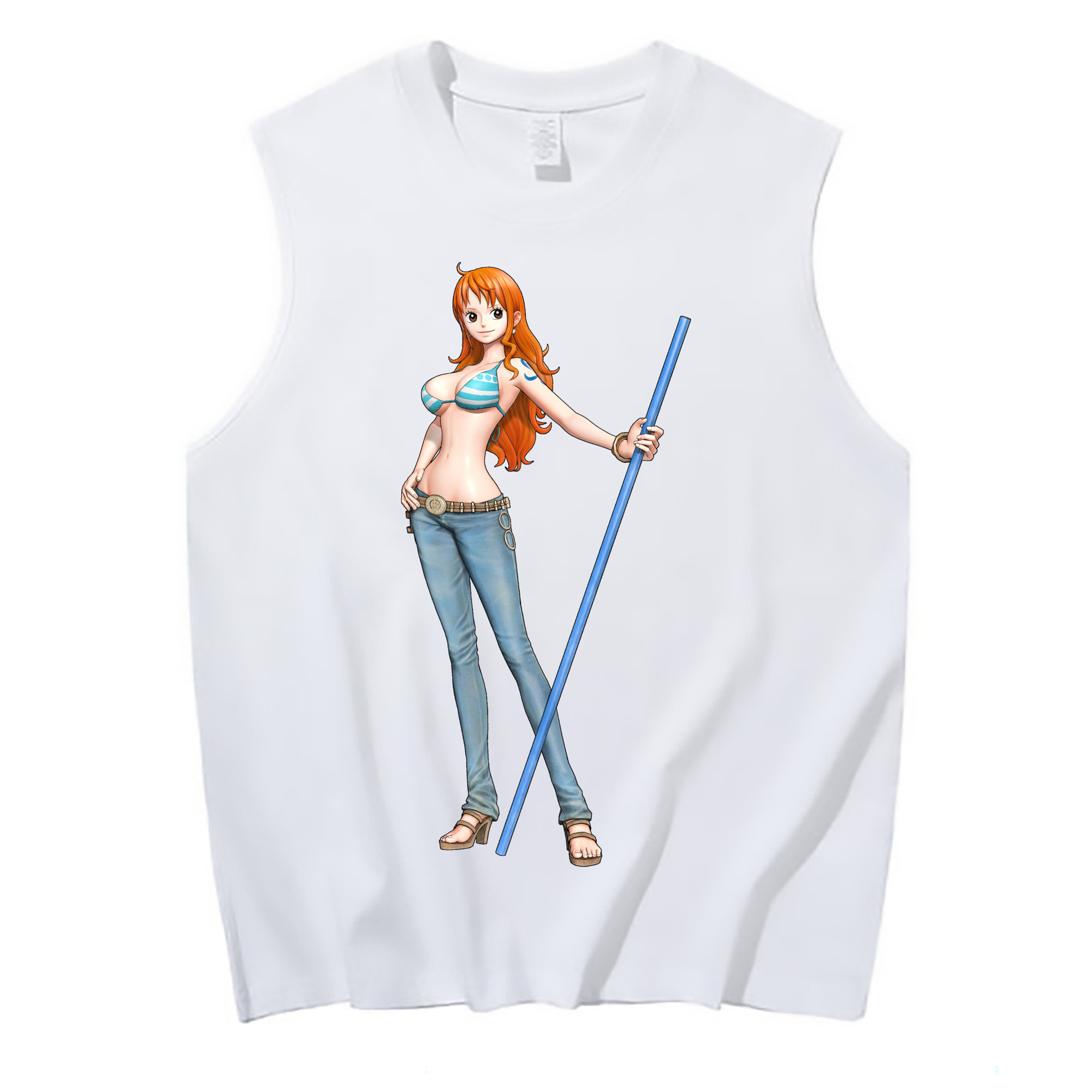 ワンピース ナミ ONE PIECE Nami コットン100％タンクトップ（フロントプリント）