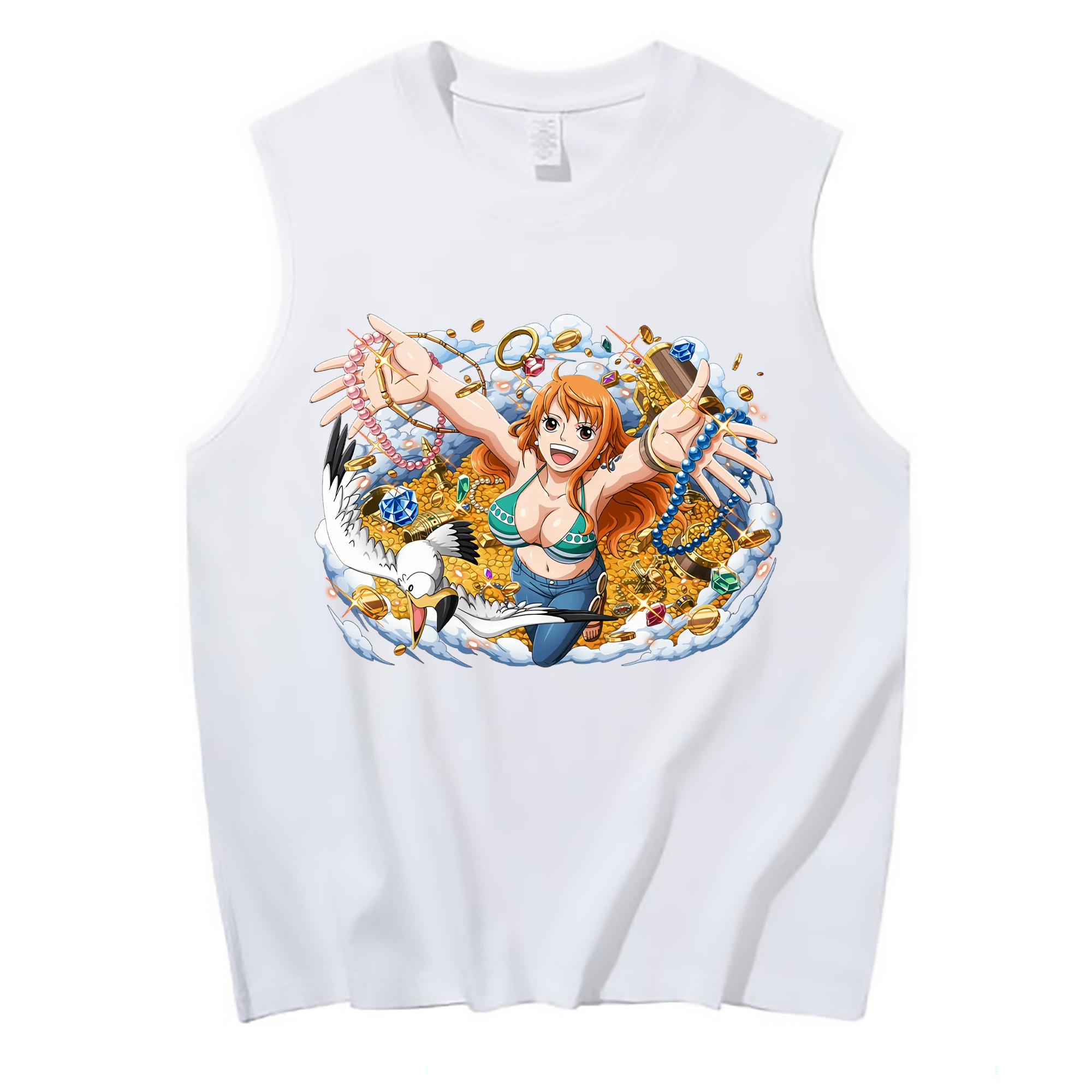 ワンピース ナミ ONE PIECE Nami コットン100％タンクトップ（フロントプリント）
