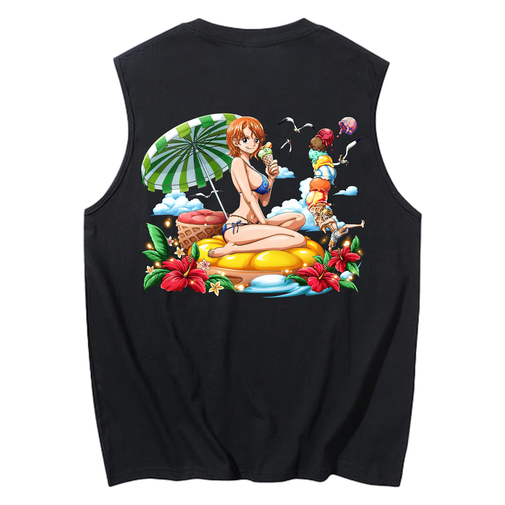 ワンピース ナミ ONE PIECE Nami コットン100％タンクトップ（背面プリント）