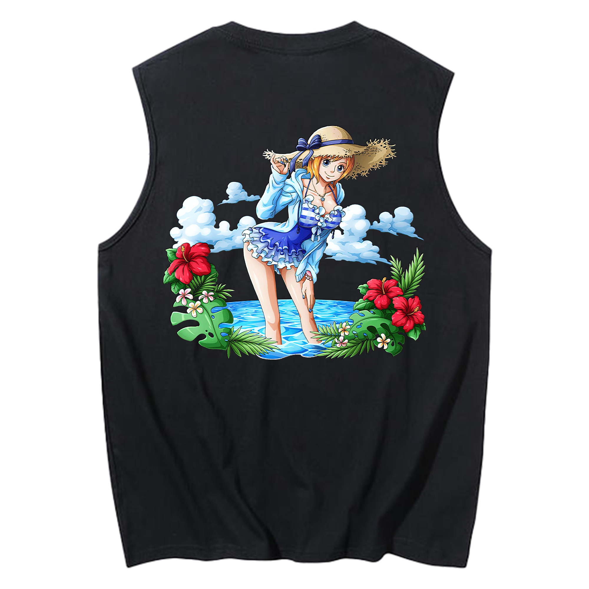 ワンピース ナミ ONE PIECE Nami コットン100％タンクトップ（背面プリント）