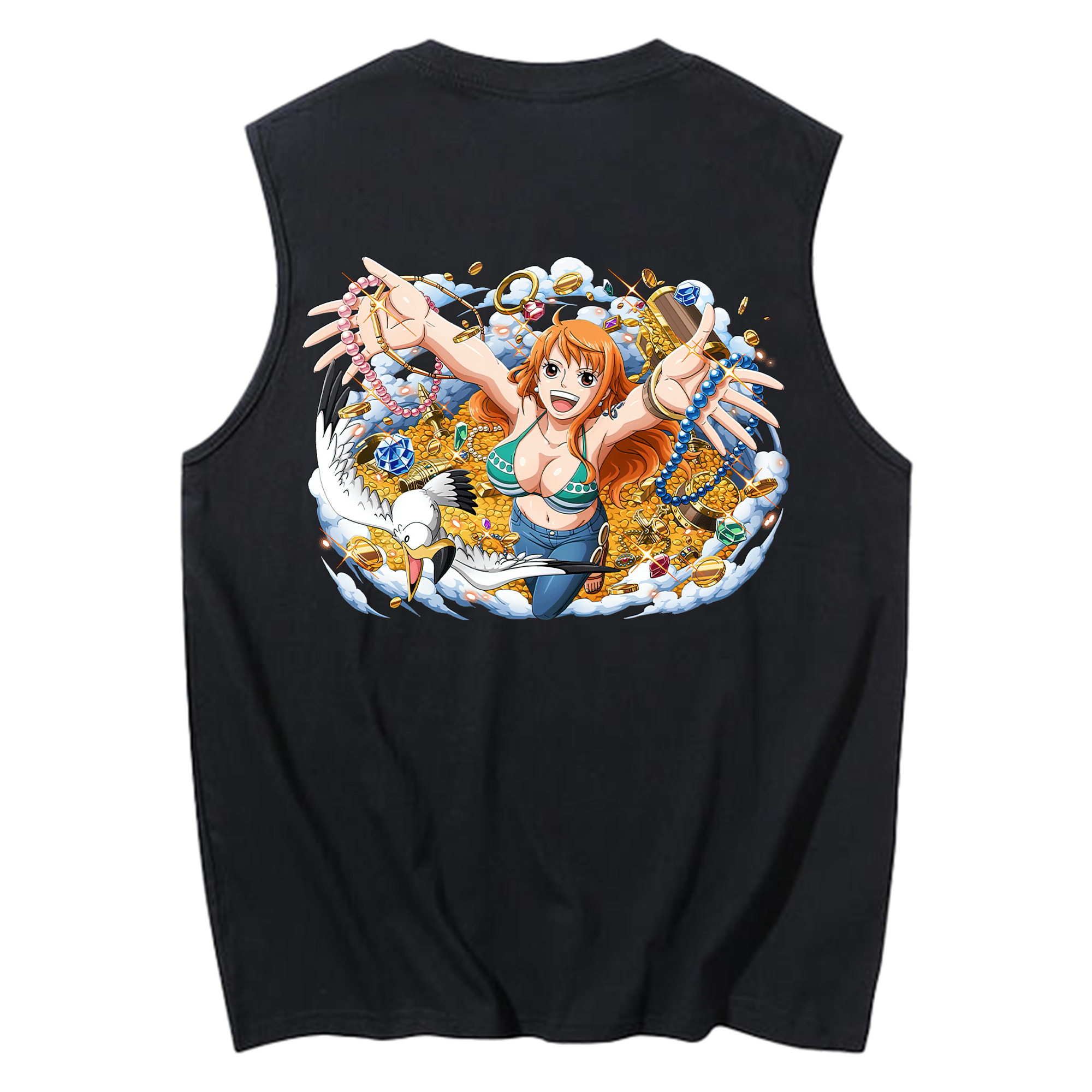 ワンピース ナミ ONE PIECE Nami コットン100％タンクトップ（背面プリント）