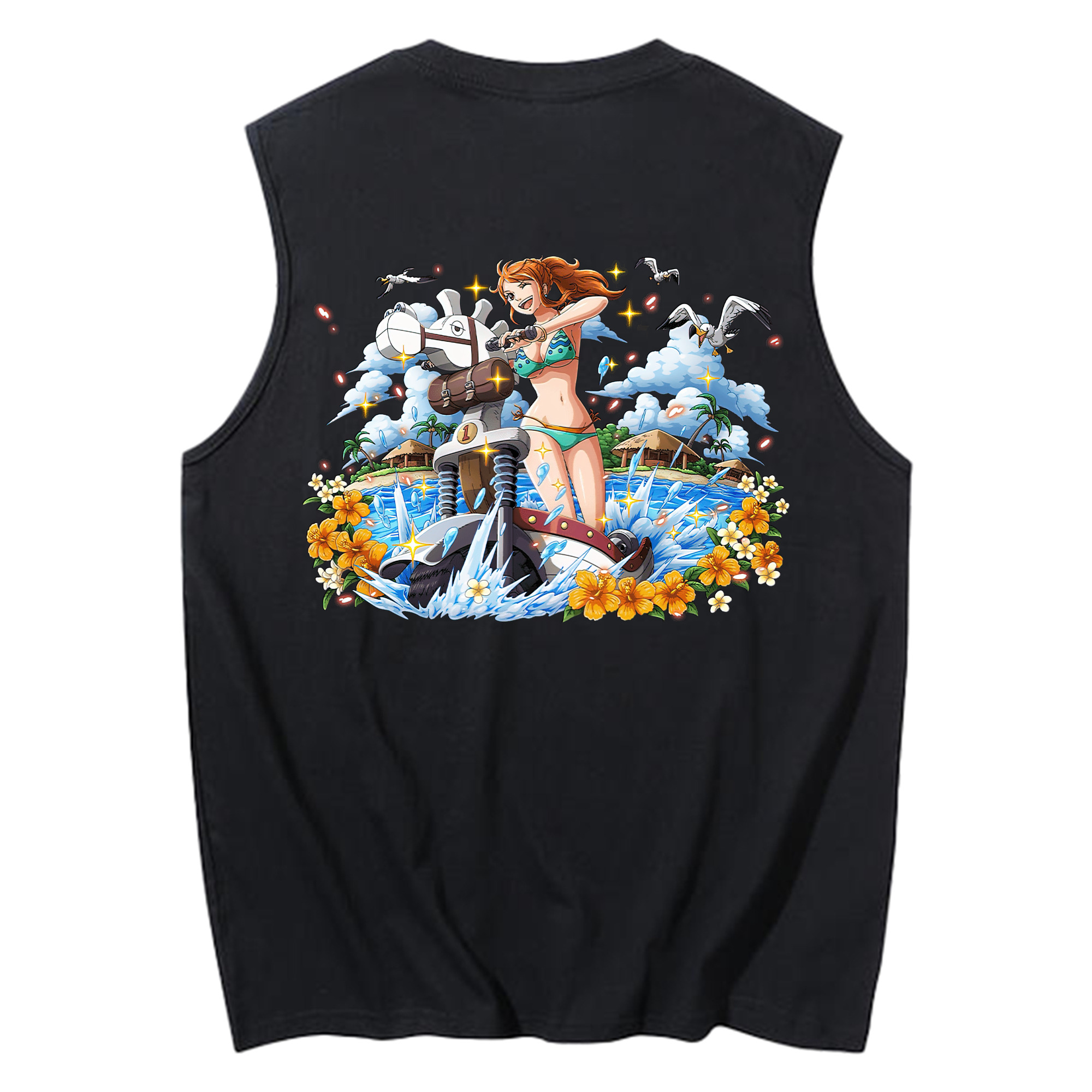 ワンピース ナミ ONE PIECE Nami コットン100％タンクトップ（背面プリント）