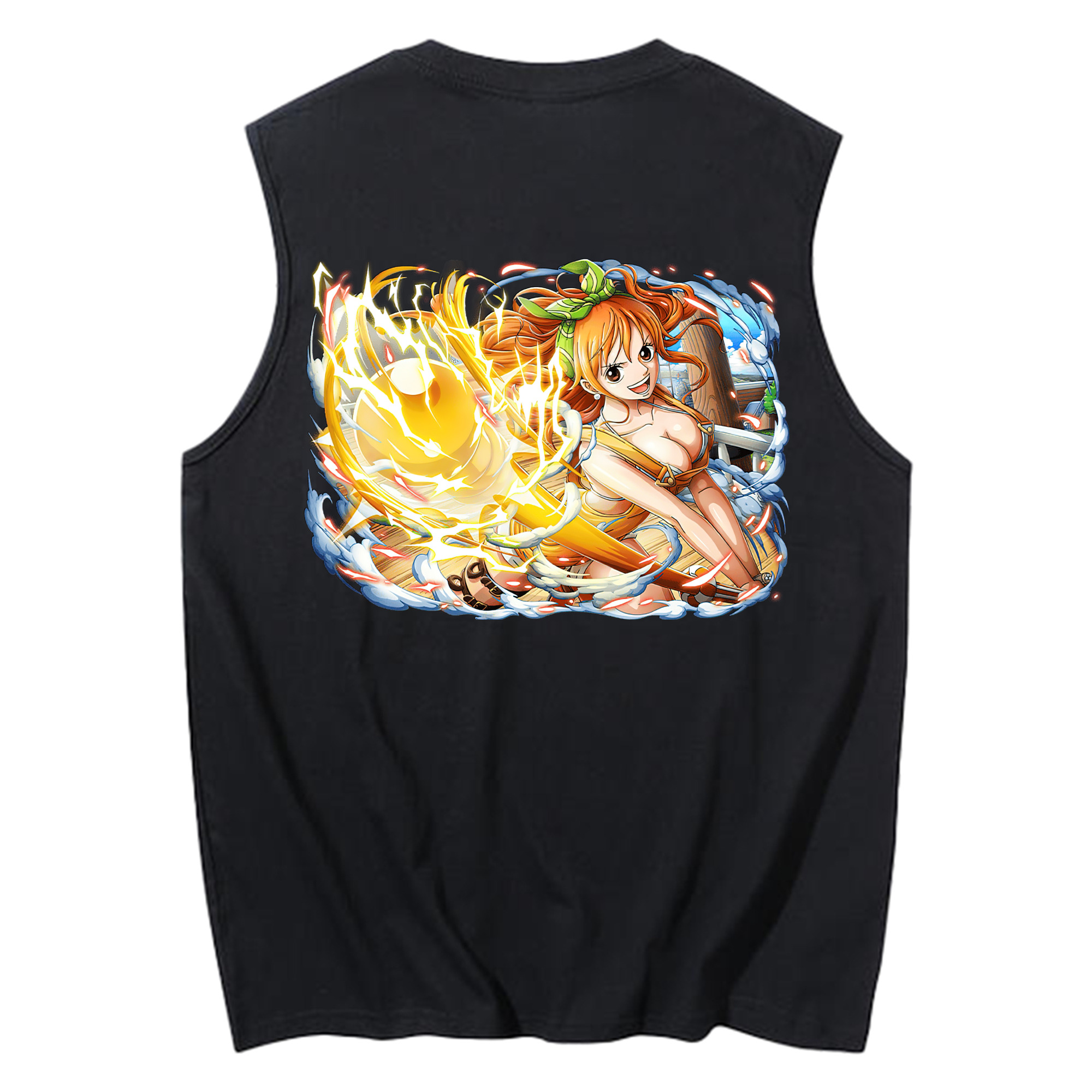 ワンピース ナミ ONE PIECE Nami コットン100％タンクトップ（背面プリント）