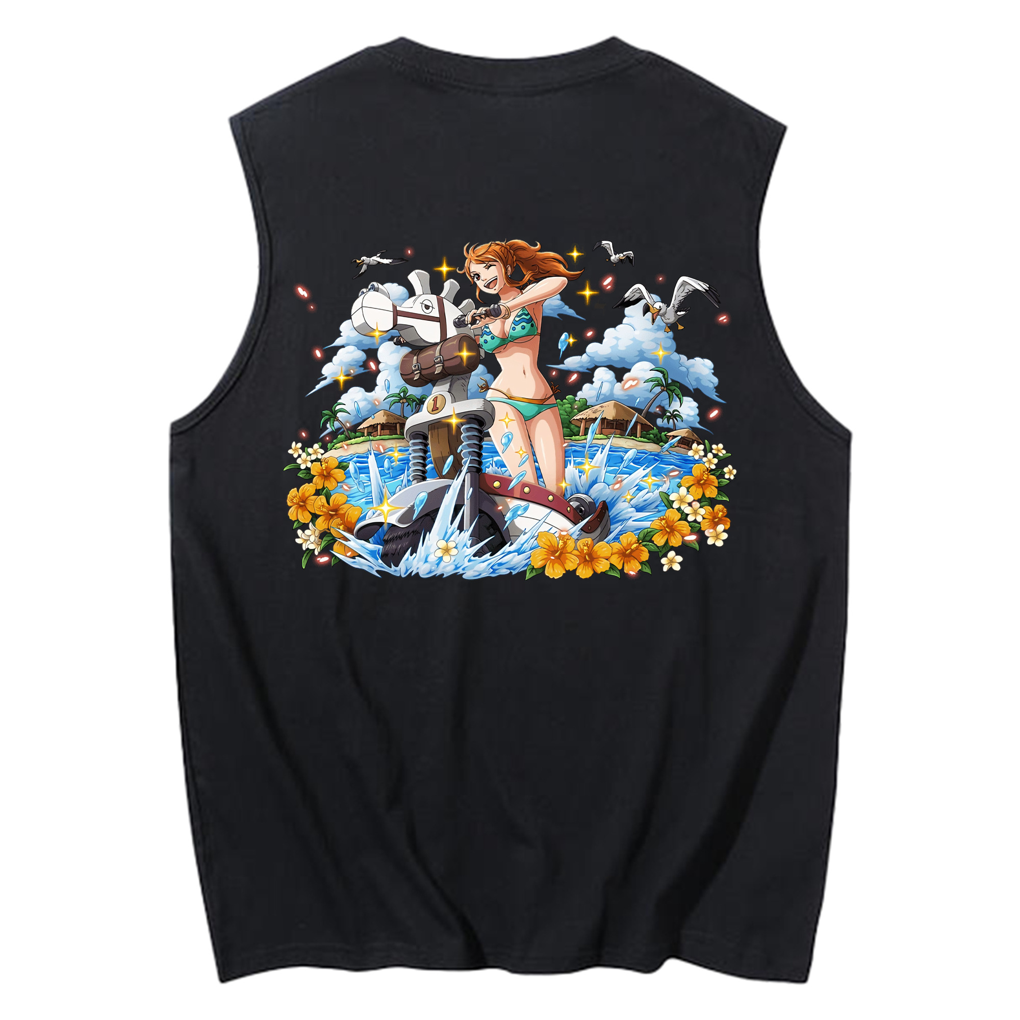 ワンピース ナミ ONE PIECE Nami コットン100％タンクトップ（背面プリント）