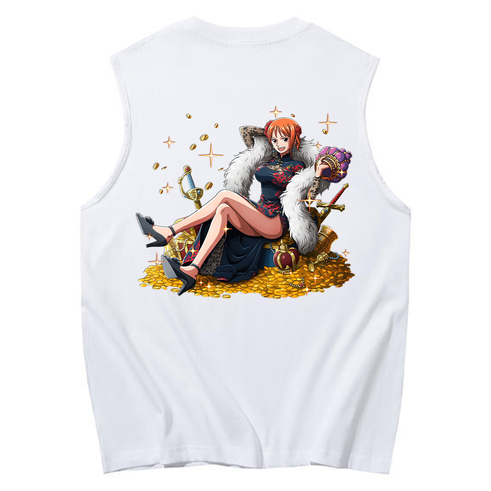 ワンピース ナミ ONE PIECE Nami コットン100％タンクトップ（背面プリント）