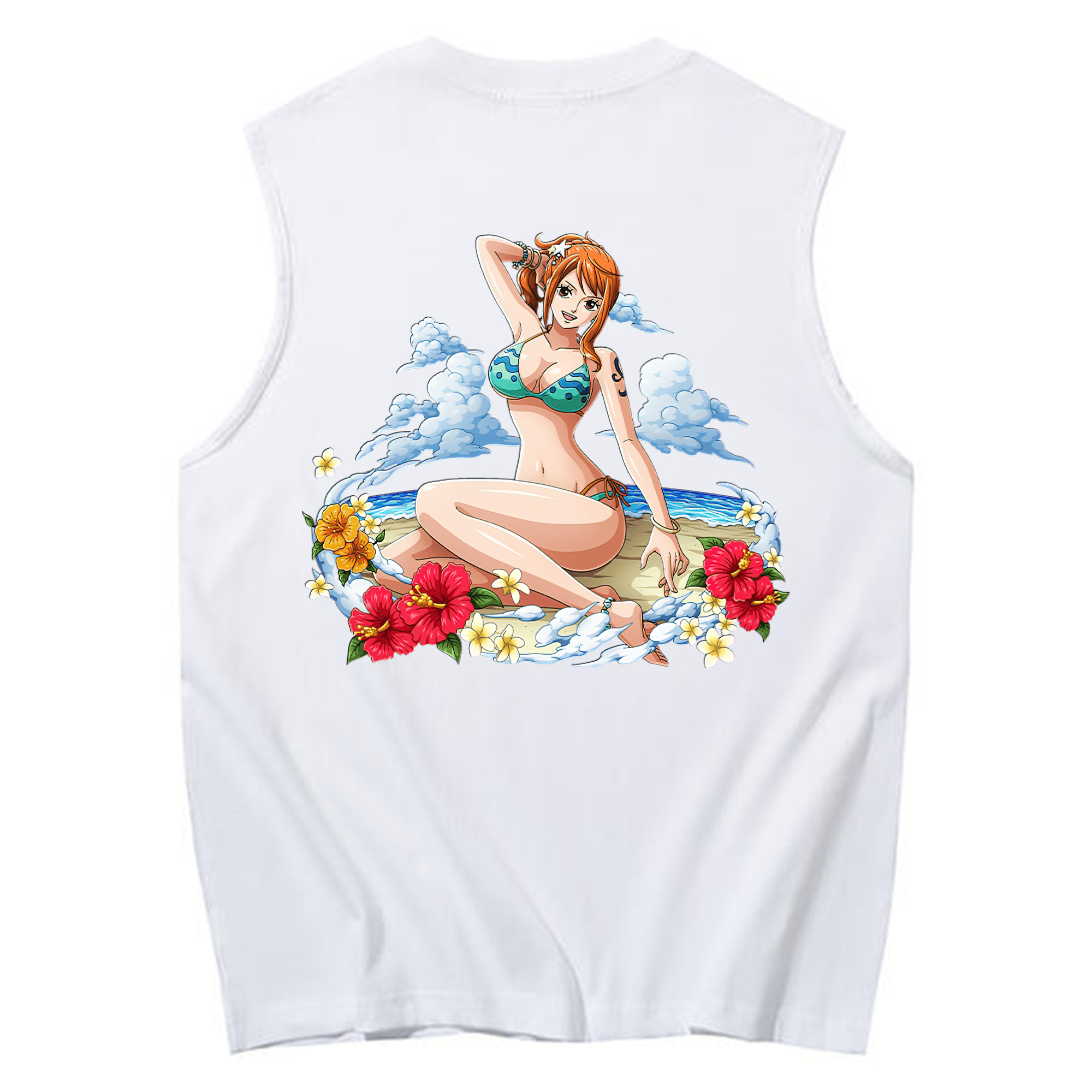 ワンピース ナミ ONE PIECE Nami コットン100％タンクトップ（背面プリント）