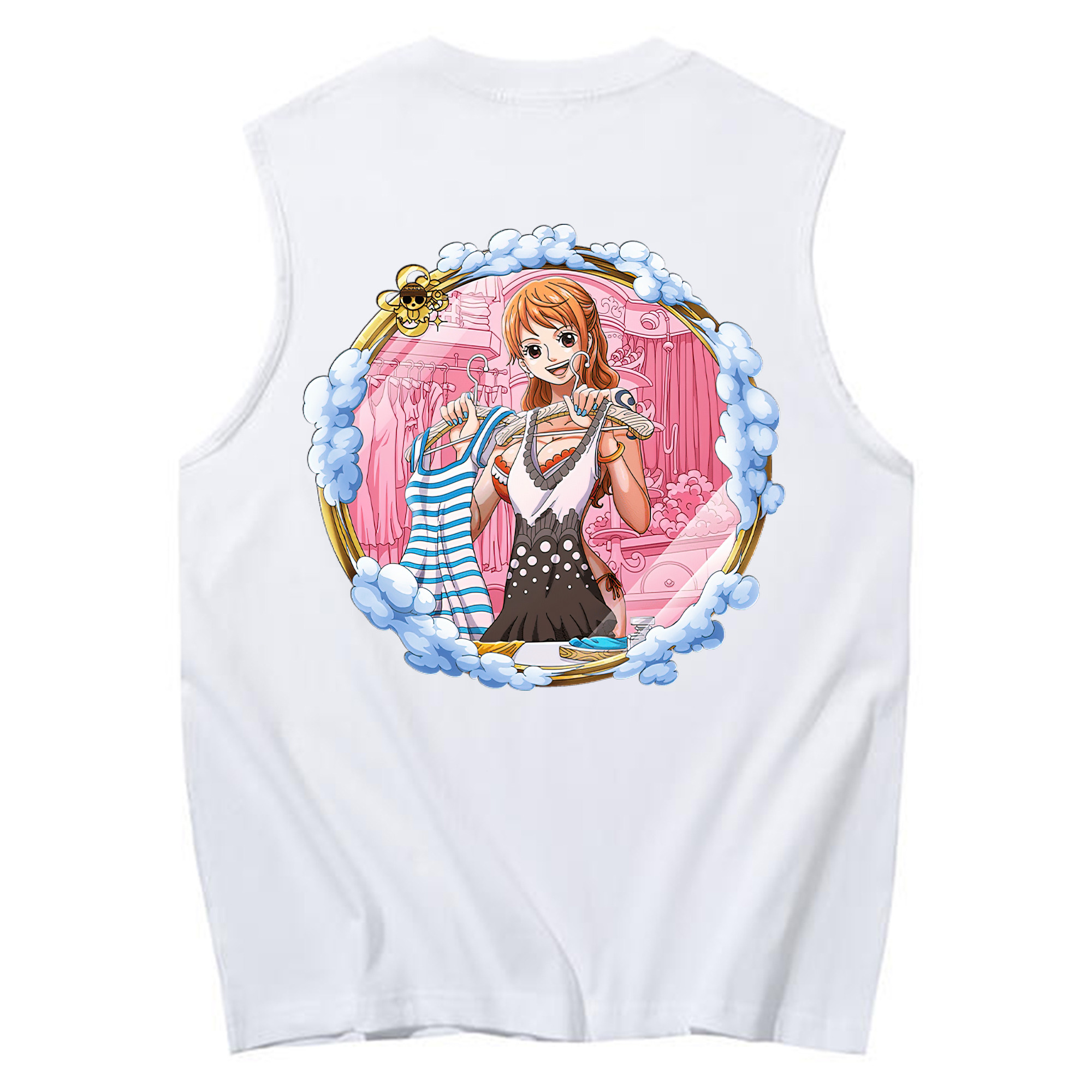 ワンピース ナミ ONE PIECE Nami コットン100％タンクトップ（背面プリント）