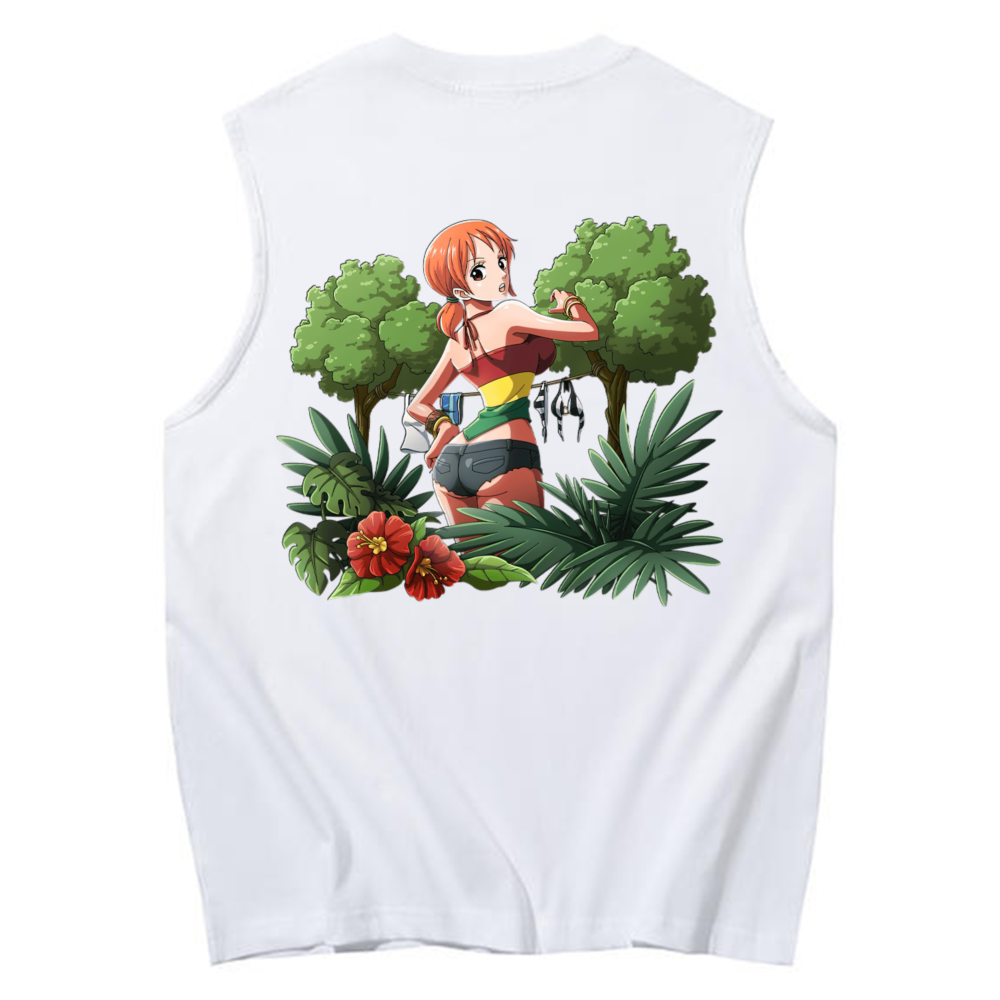 ワンピース ナミ ONE PIECE Nami コットン100％タンクトップ（背面プリント）
