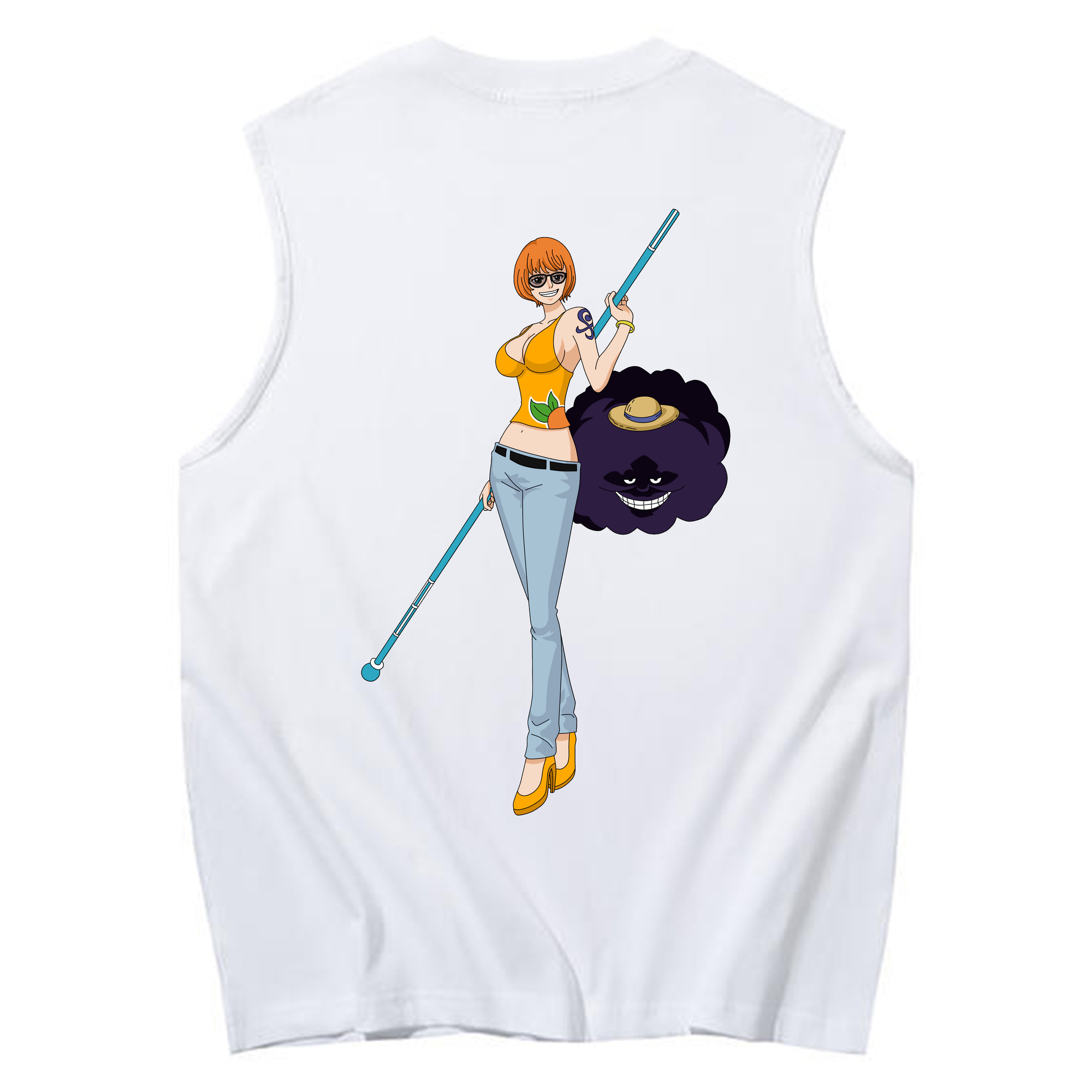 ワンピース ナミ ONE PIECE Nami コットン100％タンクトップ（背面プリント）