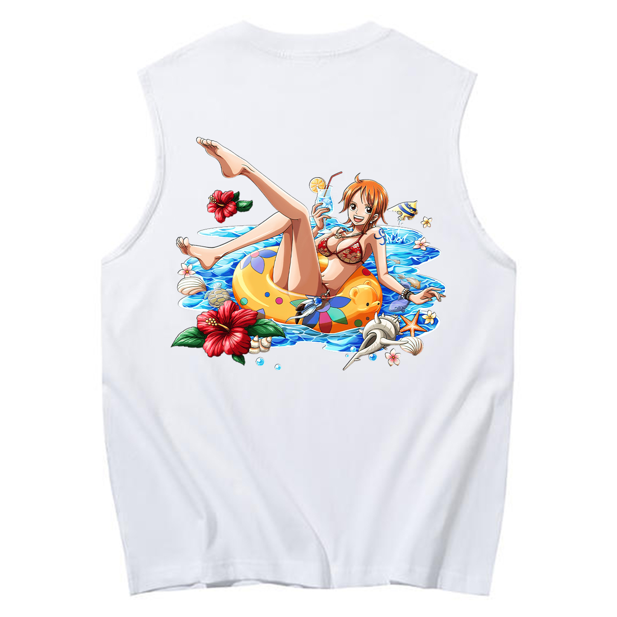 ワンピース ナミ ONE PIECE Nami コットン100％タンクトップ（背面プリント）