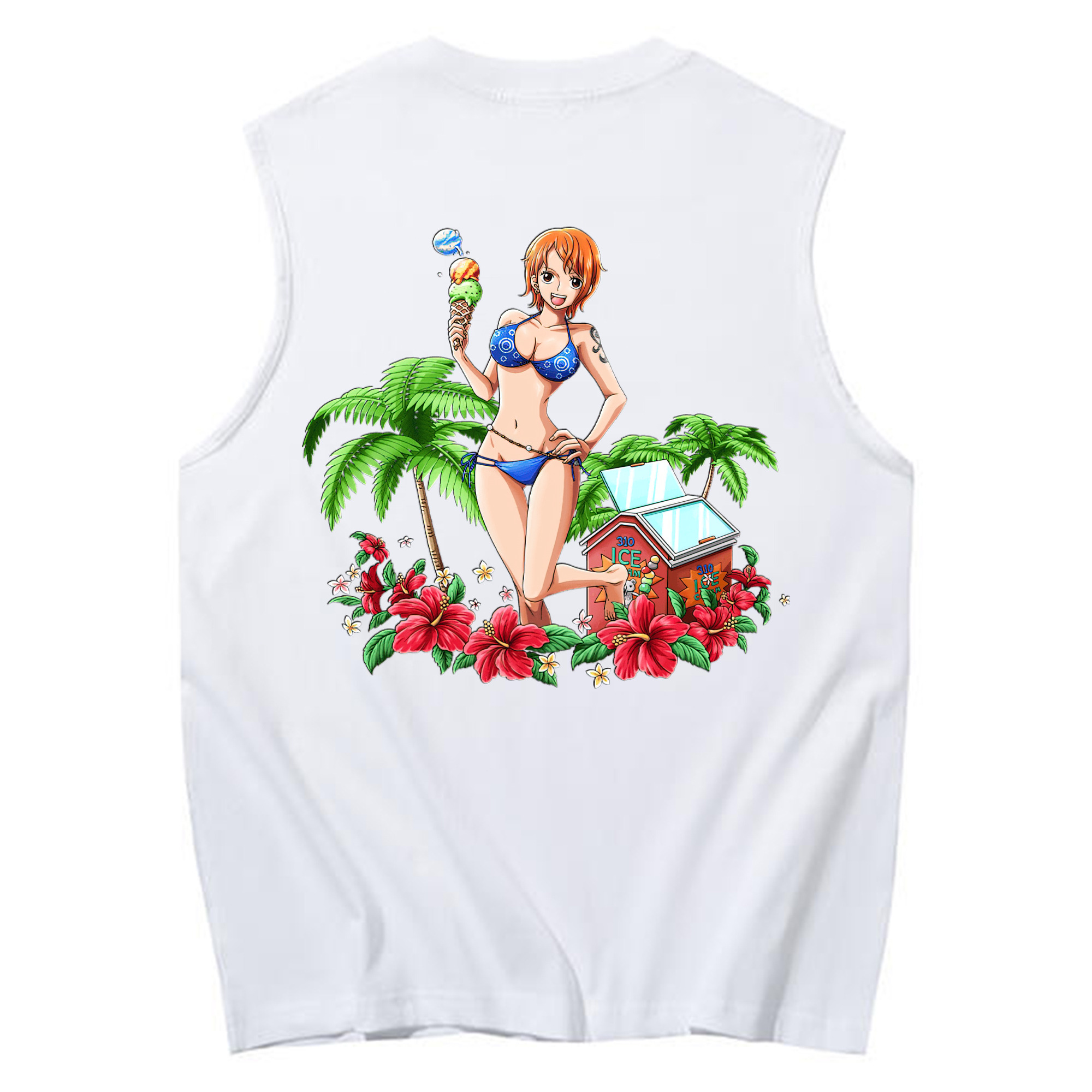 ワンピース ナミ ONE PIECE Nami コットン100％タンクトップ（背面プリント）