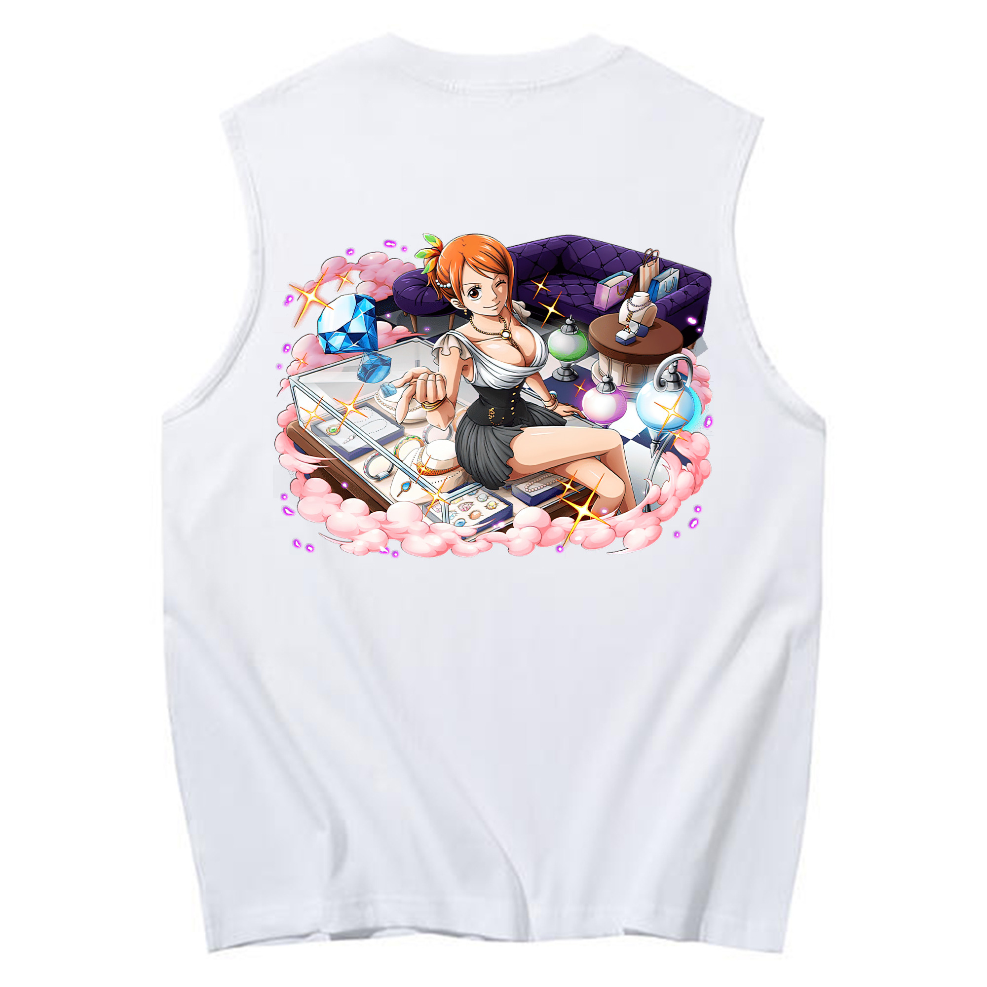 ワンピース ナミ ONE PIECE Nami コットン100％タンクトップ（背面プリント）