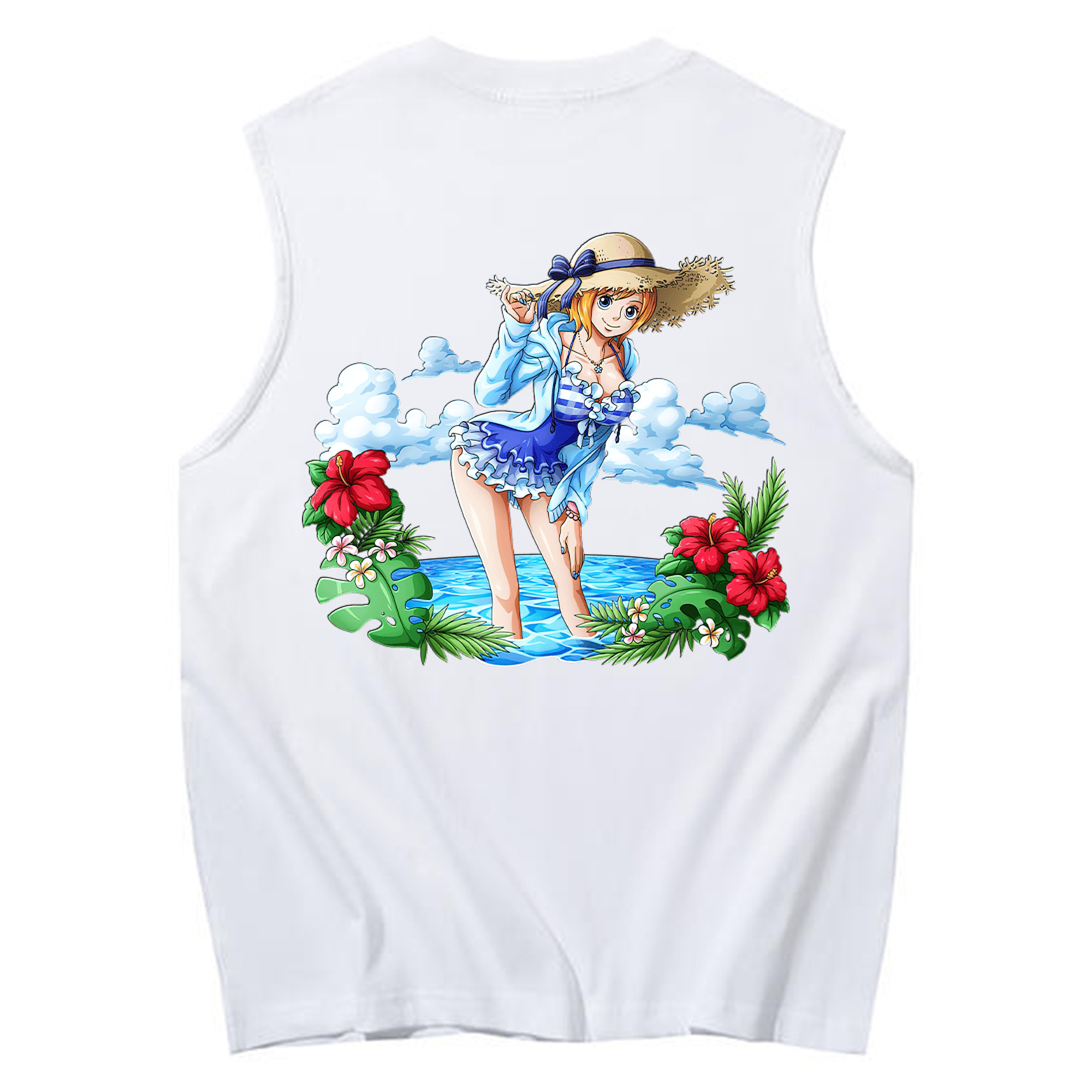 ワンピース ナミ ONE PIECE Nami コットン100％タンクトップ（背面プリント）