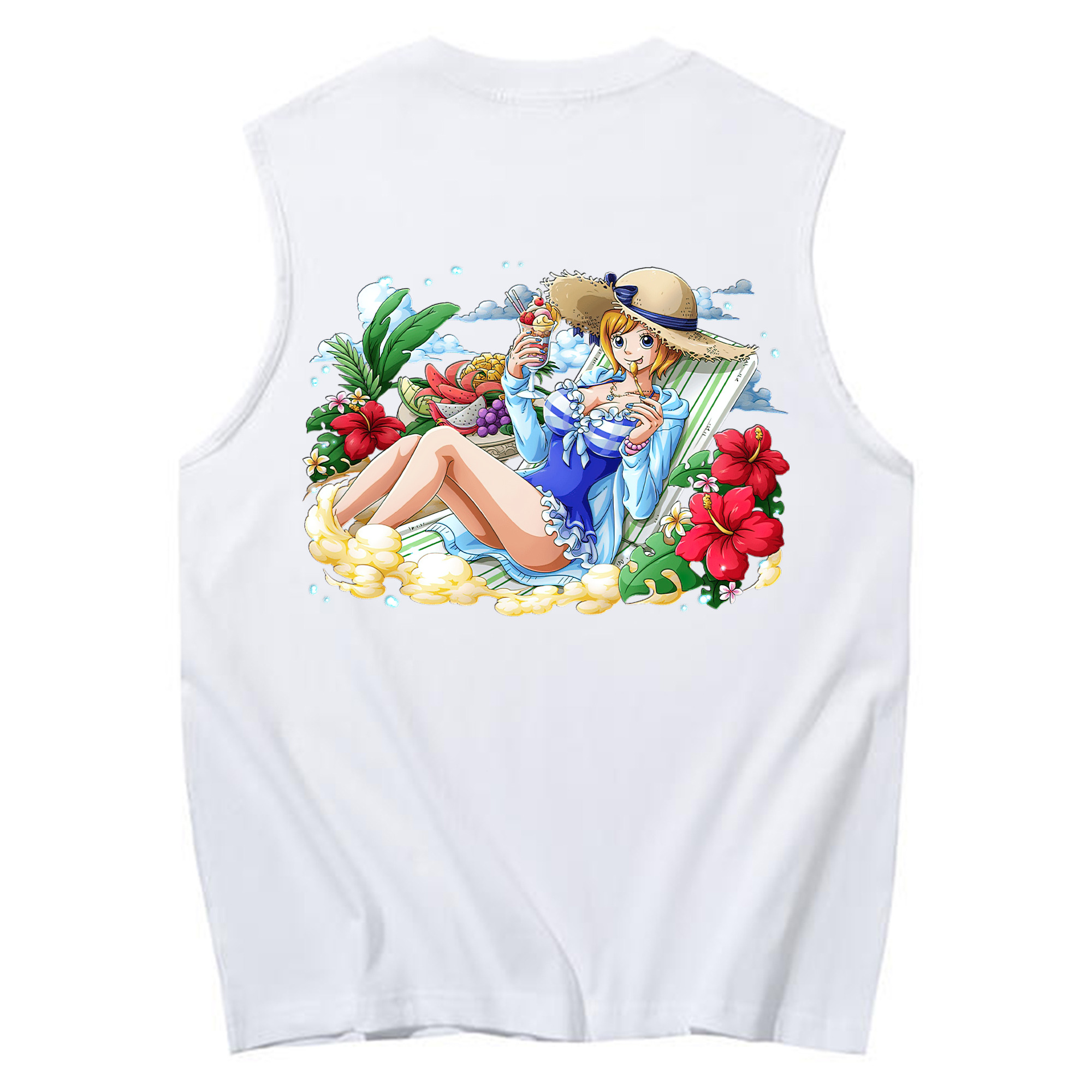 ワンピース ナミ ONE PIECE Nami コットン100％タンクトップ（背面プリント）
